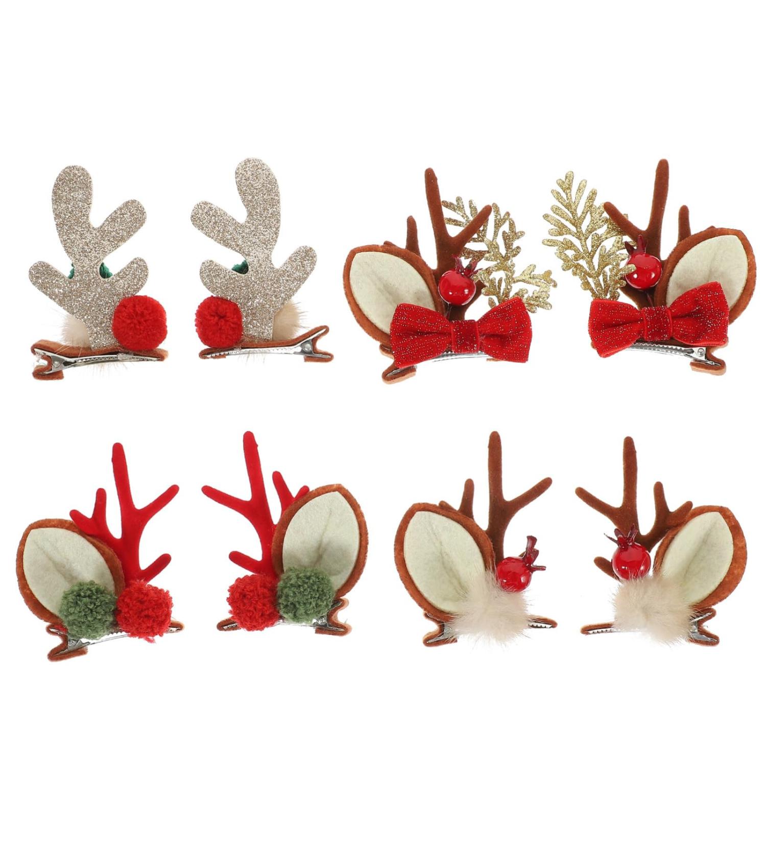 Toyvian 4 Pairs Reindeer Antler Hair Clips Cute Christmas Hairpin Xmas Hair Barrettes for Girls Women Holiday Party Hair Accessories - Buy Online on GoSupps.com
