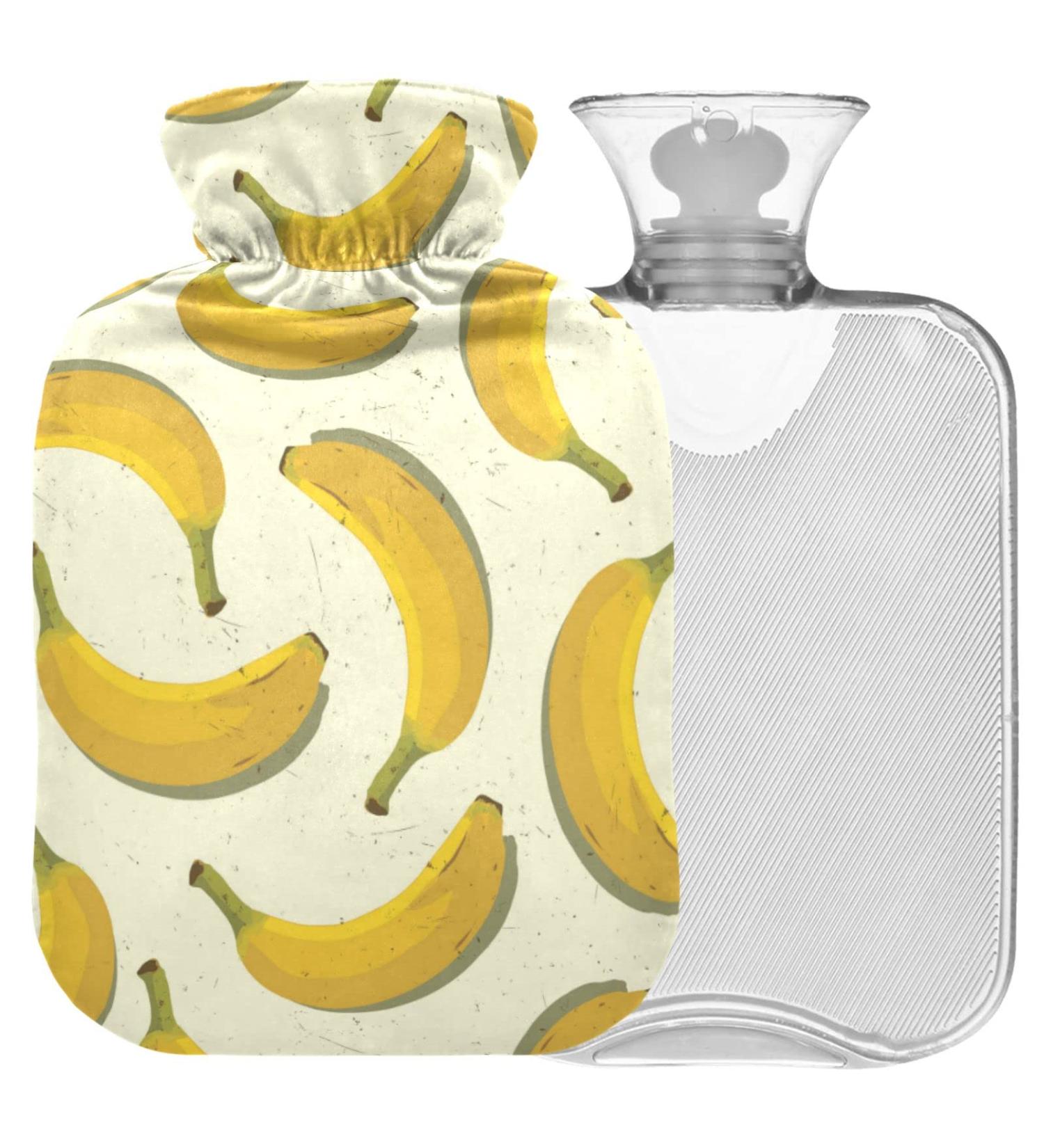 NAANLE Cartoon Banana Harm Bottle - 2L Transparent Hot Water Bottle for Bed Hand & Foot Warmer - Pain Relief & Heat Therapy - Buy Online on GoSupps.com
