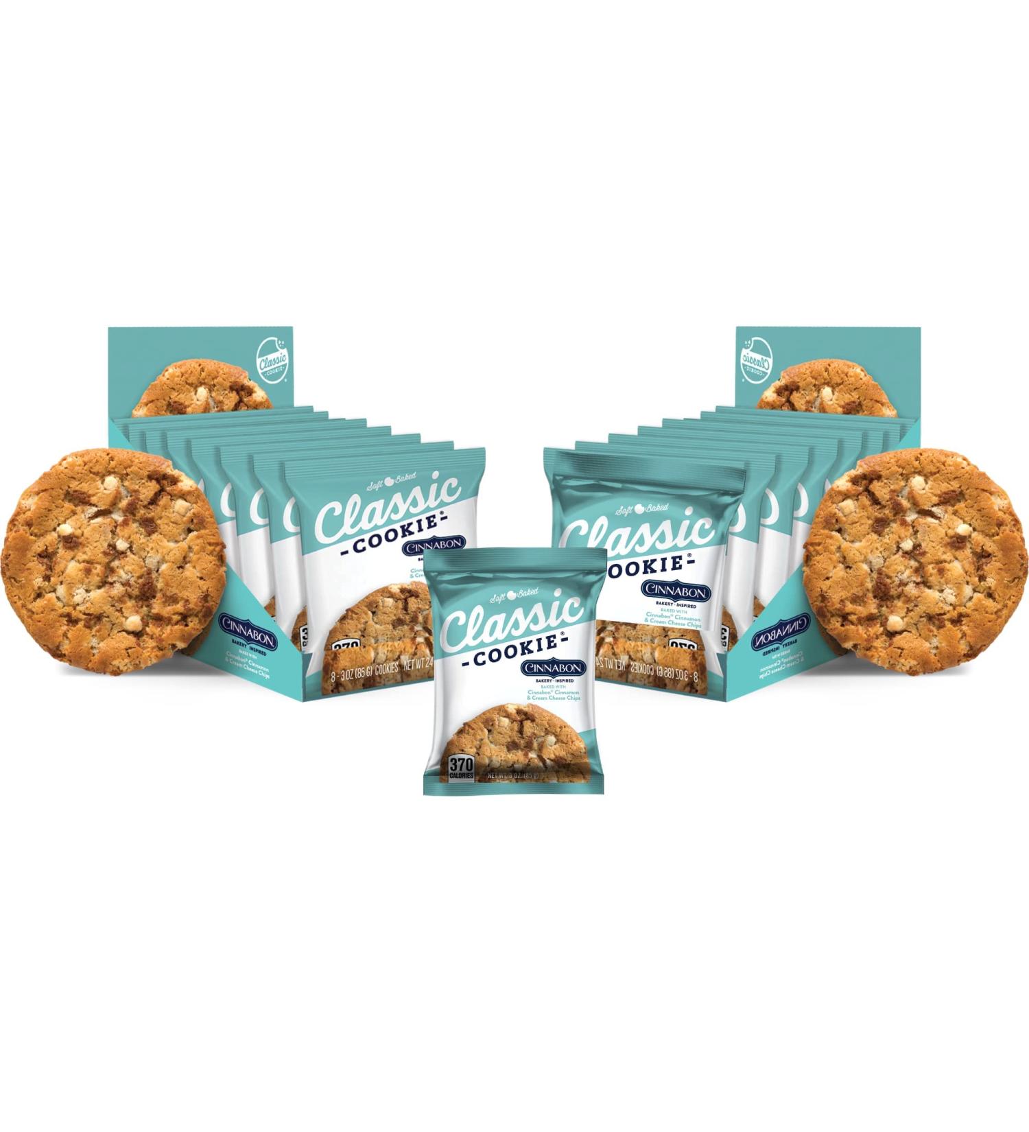 Soft Baked Cinnabon Cookies - 16 Individually Wrapped, Cinnamon & Cream Cheese - 2 Boxes - Buy Online on GoSupps.com