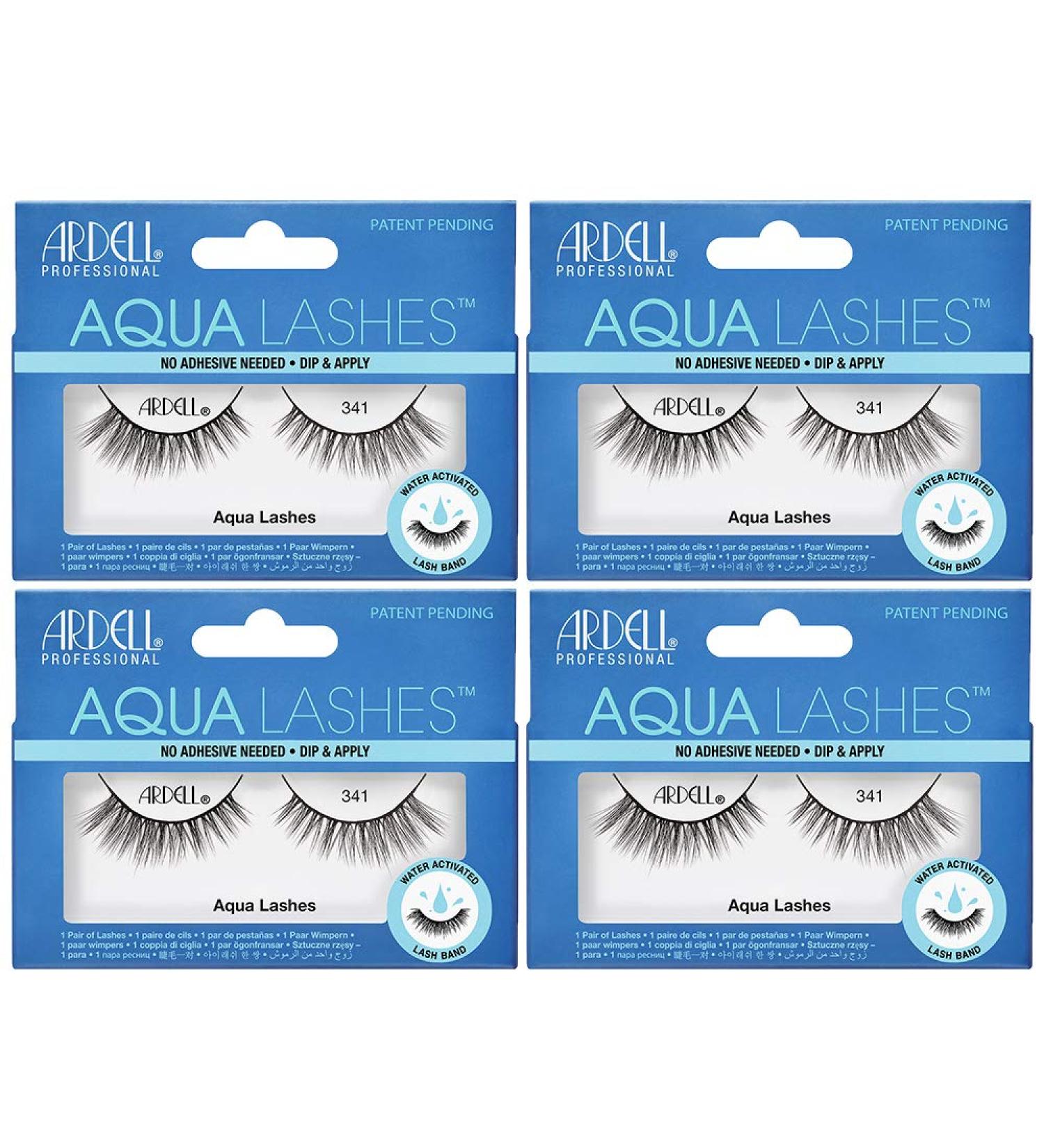 Ardell Aqua False Strip Lashes 341 - Water Activated Faux Lashes 4 Pack | Reusable & No Glue Required - Buy Online on GoSupps.com
