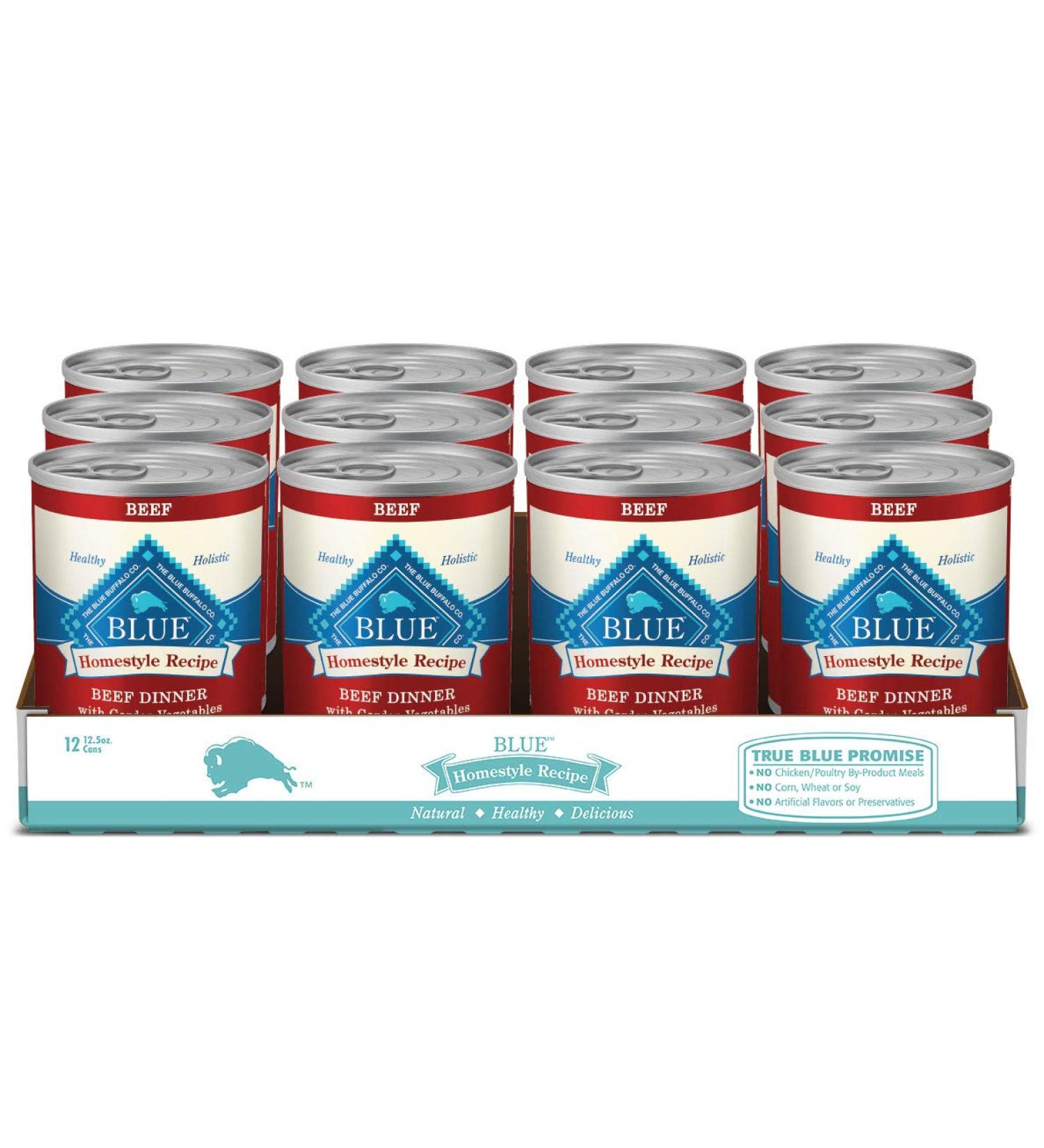 Blue Buffalo Homestyle Recipe Natural Adult Wet Dog Food 12.5 oz Beef - Pack of 12 - Buy Online on GoSupps.com