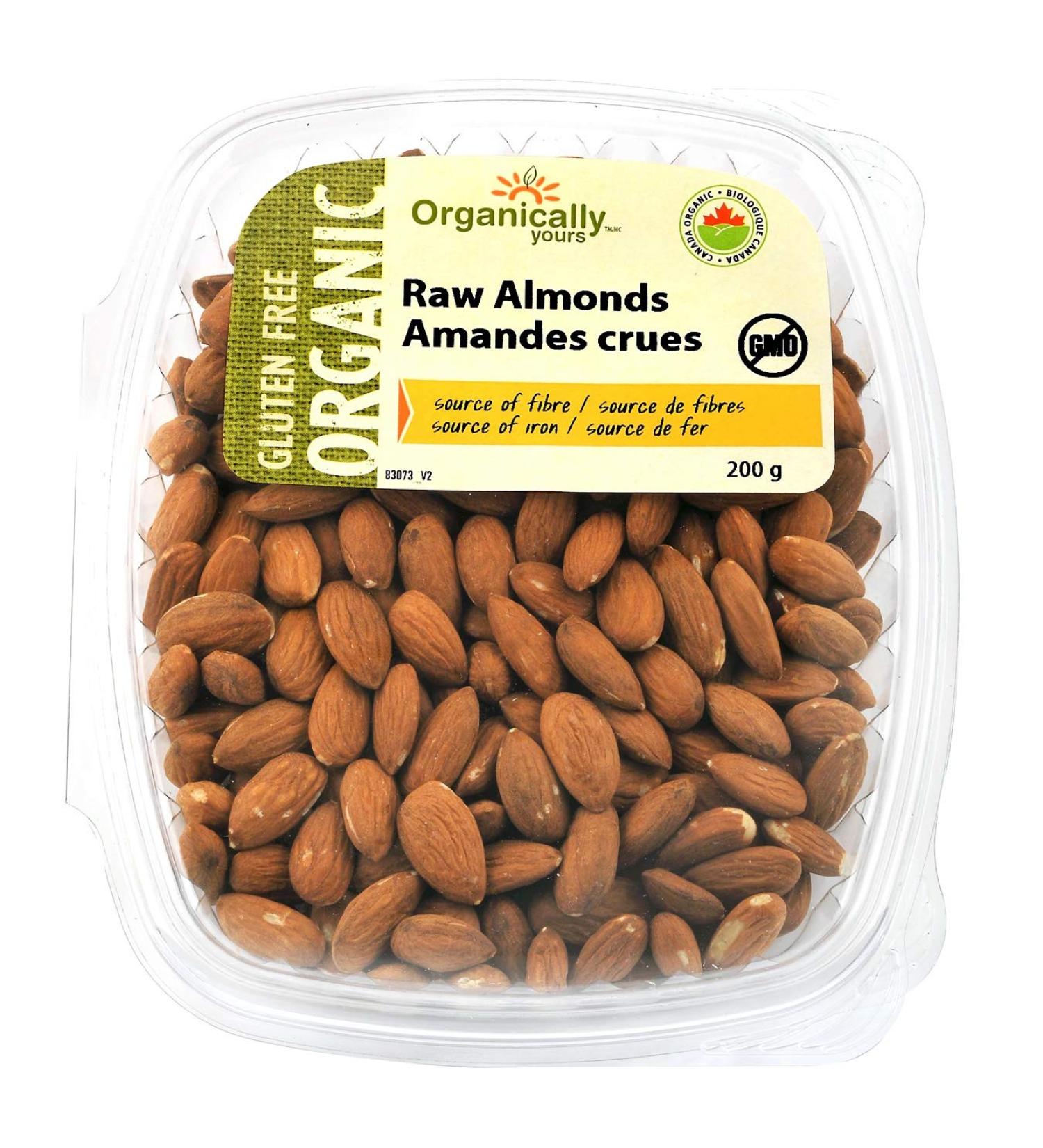 Organically Yours Raw Almonds 200 Grams