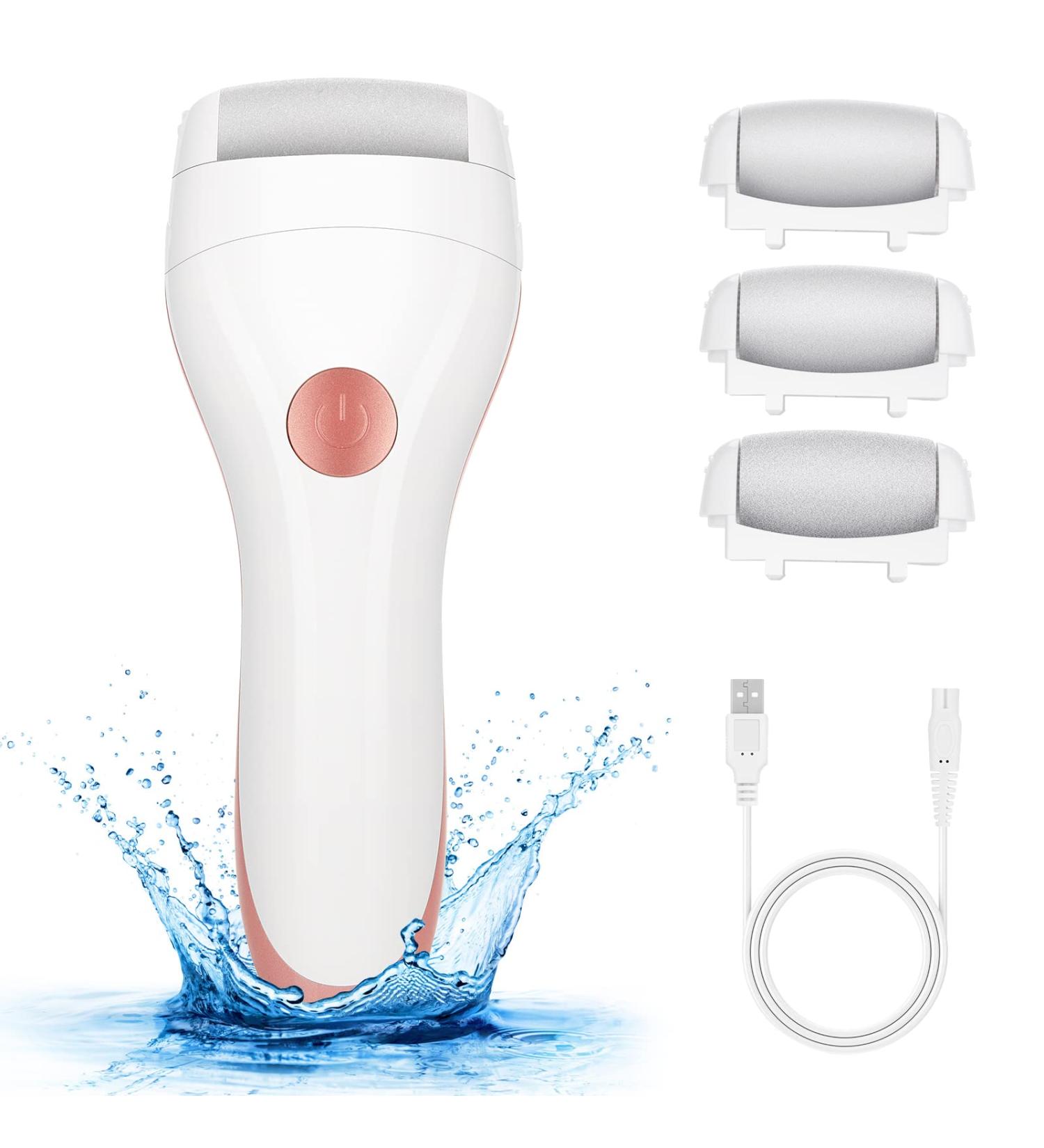 Nicebirdie Professional Electric Foot Callus Remover - Rechargeable File Feet Scrubber Pedicure Kit (White & Pink) - Buy Online on GoSupps.com