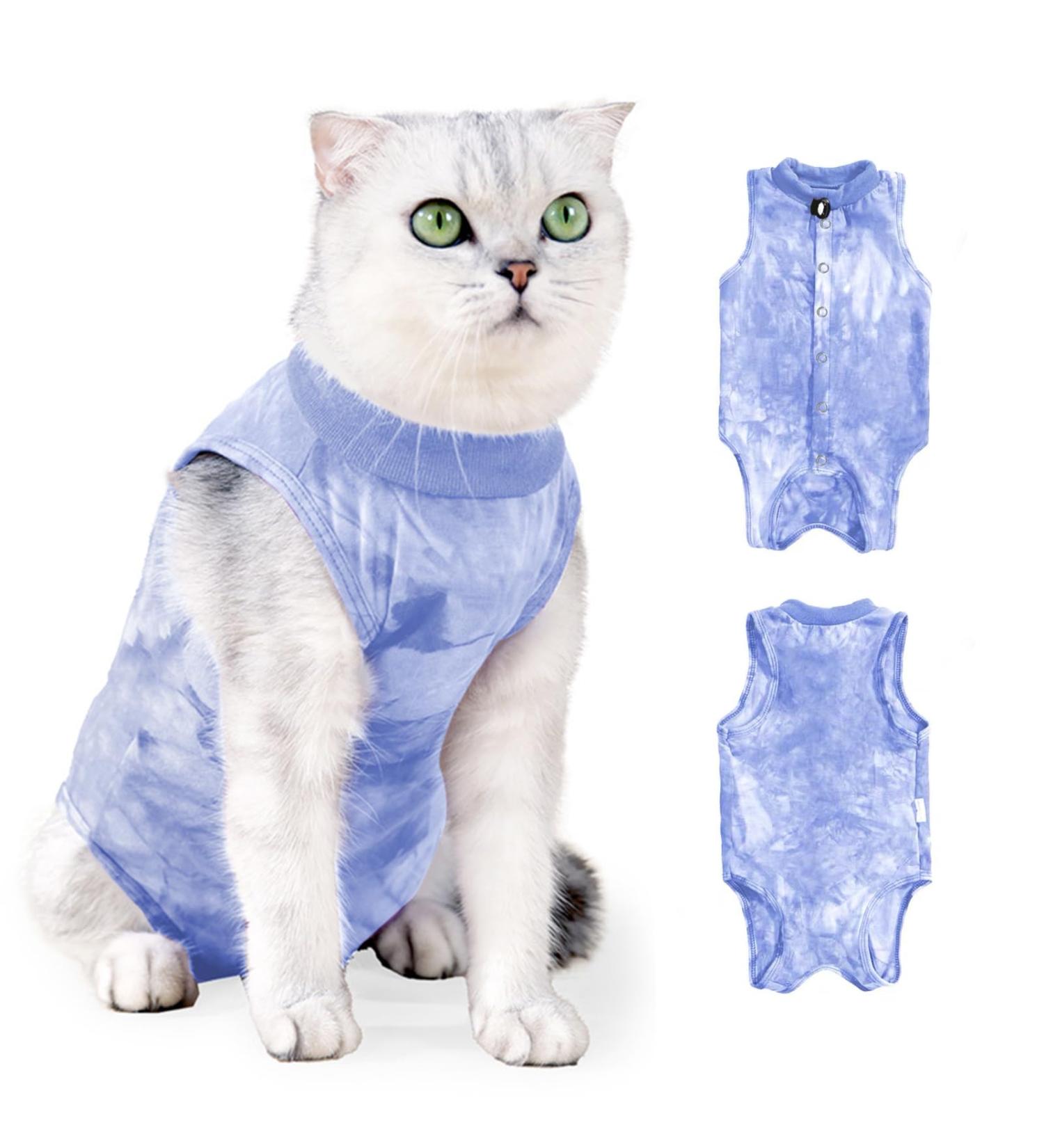 Yoolhamy Katzenbody Professional Recovery Suit for Cats | Post-Op Castration & Abdominal Wound Care | E-Collar Alternative | Blue - Buy Online on GoSupps.com