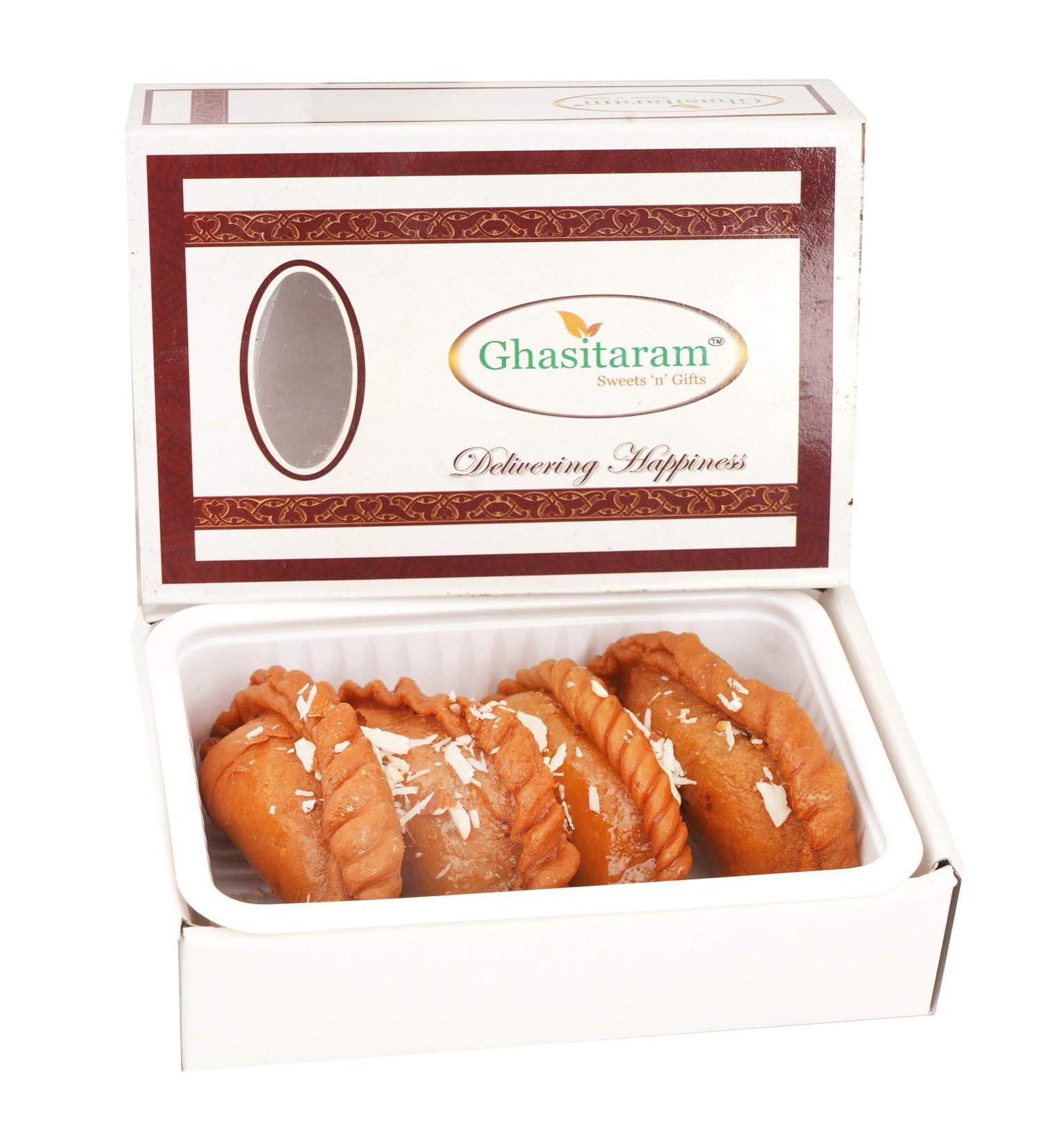 Ghasitaram Gifts Sweets Sugar-free Healthy Wheat Gujiya Box (200 g)