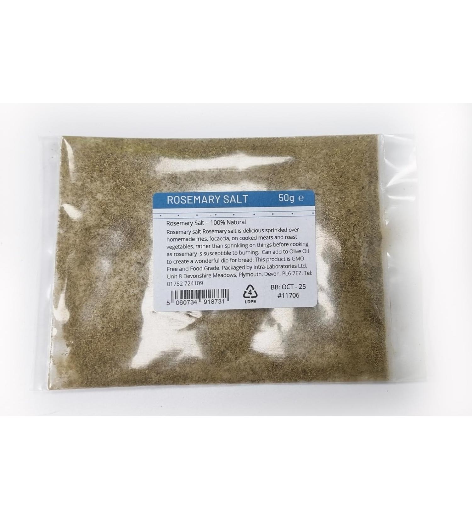 Entirely Ingredients - Rosemary Salt - Food Grade - Perfect for Focaccia and Roast Potatoes 50g