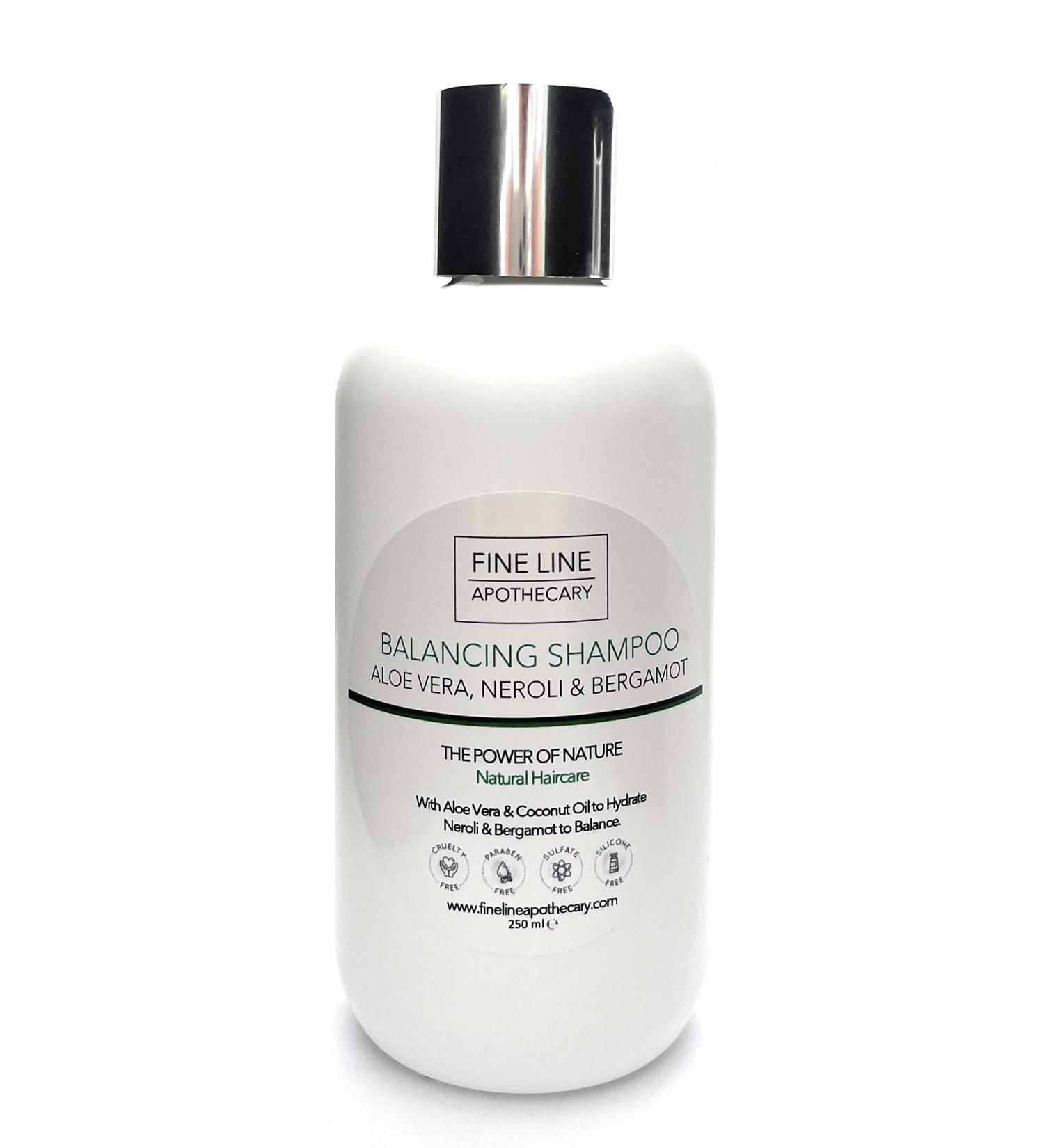 99% Natural BALANCING SHAMPOO - ALOE VERA NEROLI & BERGAMOT - 250 ml - by Fine Line Apothecary - Sulfate Free Paraben Free. Concentrated. pH Balanced Gentle Suitable for Sensitive Skin. - Buy Online on GoSupps.com