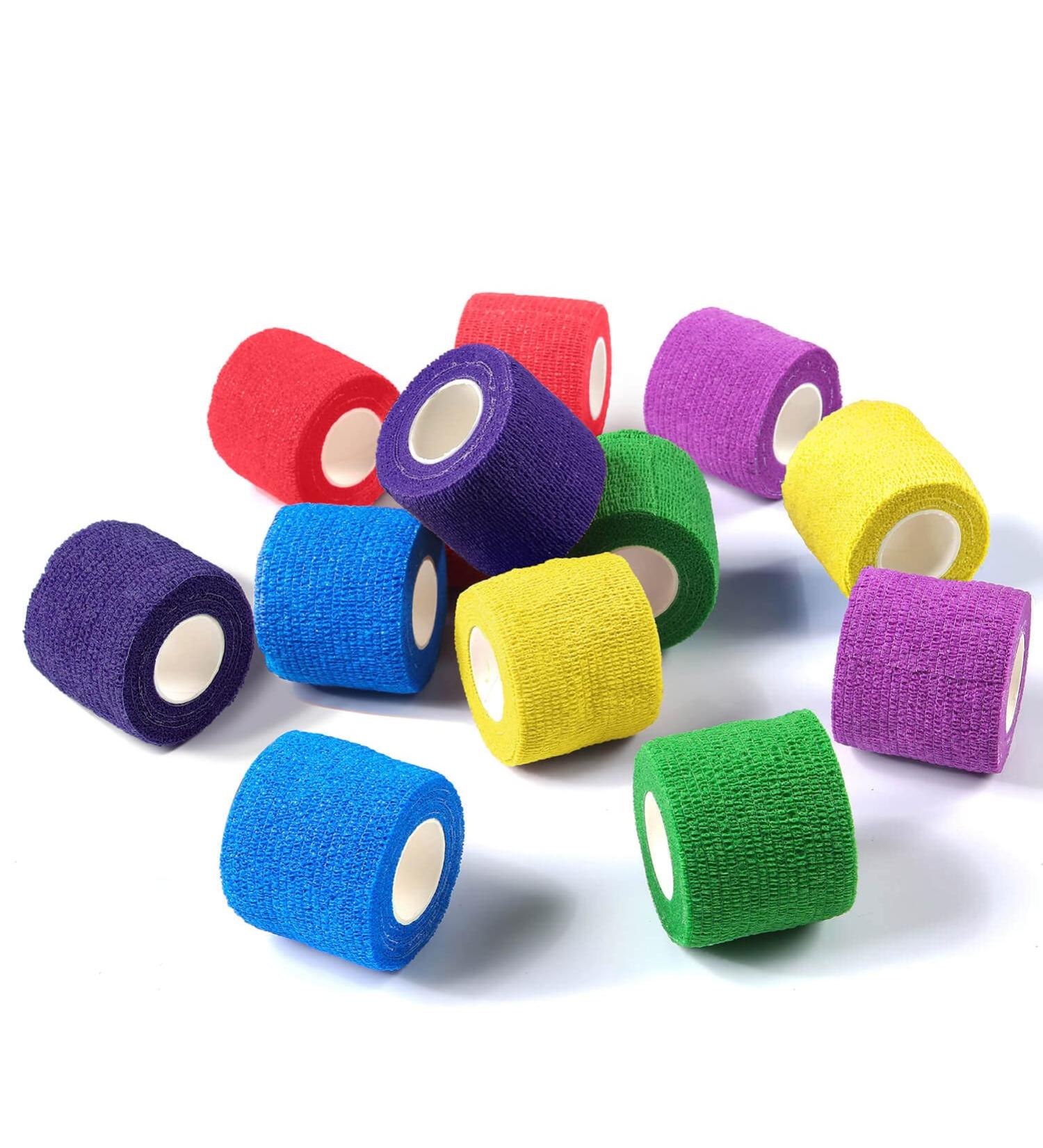 WePet 2 Vet Wrap 12 Rolls- Cohesive Bandage for Pets- Self-Adherent Gauze Tape- First Aid for Dogs, Horses, Birds- 2 Inch, Pack of 12 Rolls, 6 Solid Colors - Buy Online on GoSupps.com