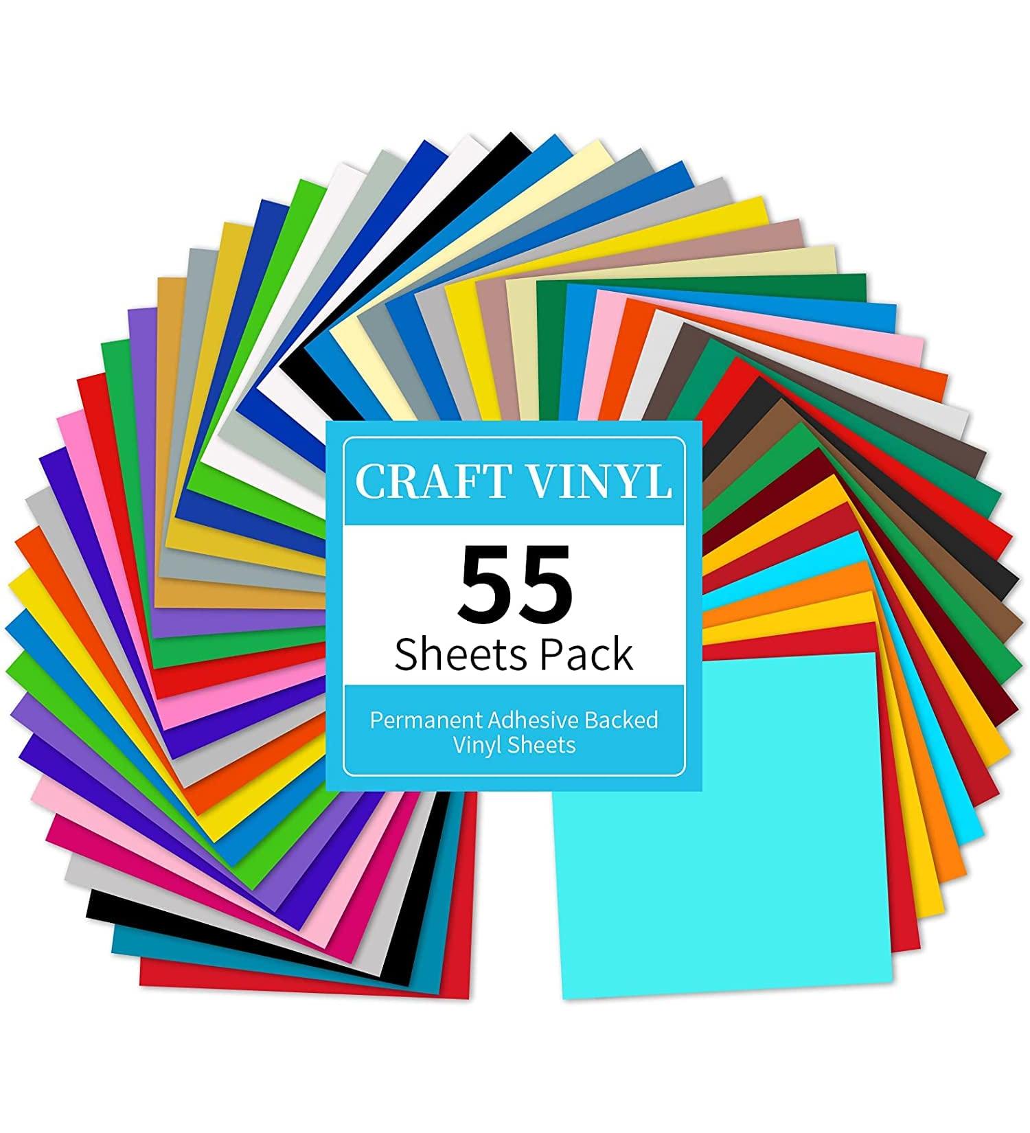 Lya Vinyl 55 Pack Permanent Adhesive Vinyl Sheets - 43 Color for Cutting Machine Craft Cutter - Ideal for Decor, Stickers, Party Decorations, and Car Decals - Buy Online on GoSupps.com