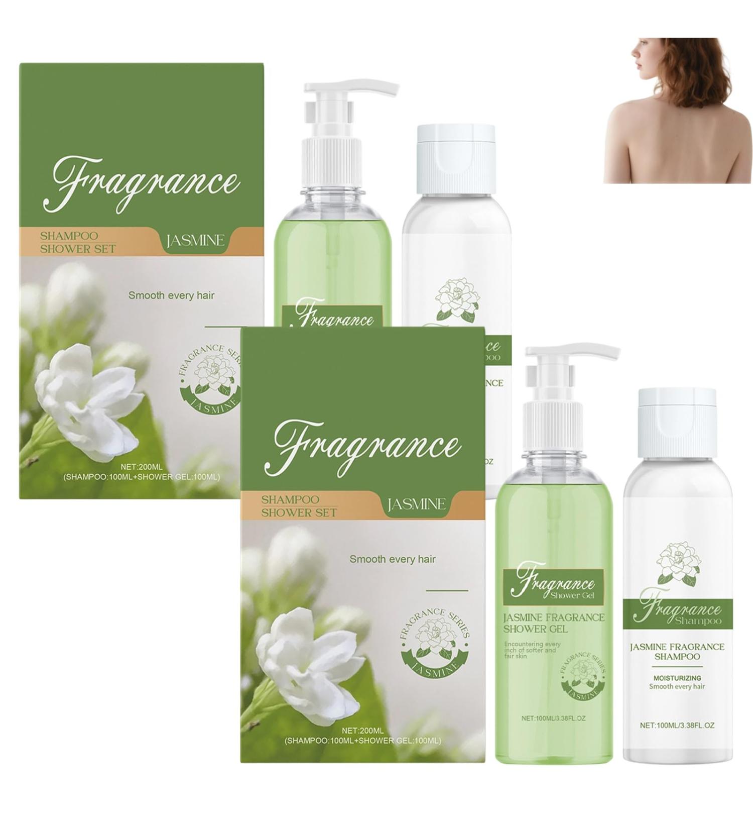  homomdy Shower gel and shampoo with jasmine scent strengthens hair nourishes scalp skin gently cleanses and retains skin hydration. (2pcs) - Buy Online on GoSupps.com