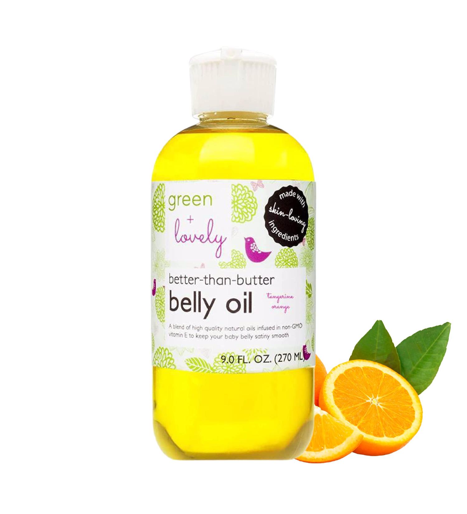 Green + Lovely Better than Butter Belly Oil(Tangerine) | Pregnancy Stretch Mark Prevention | 9 fl oz. Lasts for up to 6 Months | Natural Oil and Vitamin E Enriched for Amazing Skin Pre/Post Pregnancy Sweet Orange - Buy Online on GoSupps.com