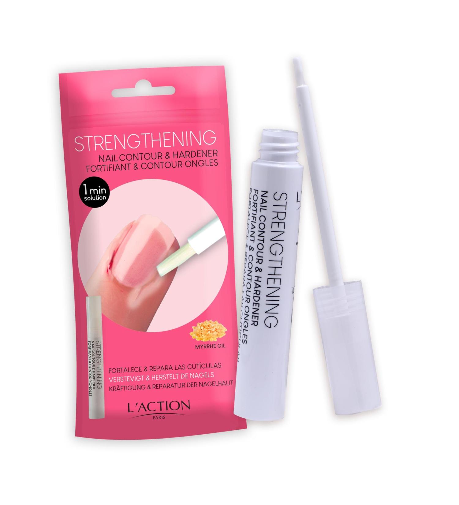 L'Action Paris Strengthening Nail Contour and Hardener Strengthens and Repairs Cuticles With Myrrh Oil and Soothing Shea Butter to Moisturise and Harden Nails 10ml - Buy Online on GoSupps.com
