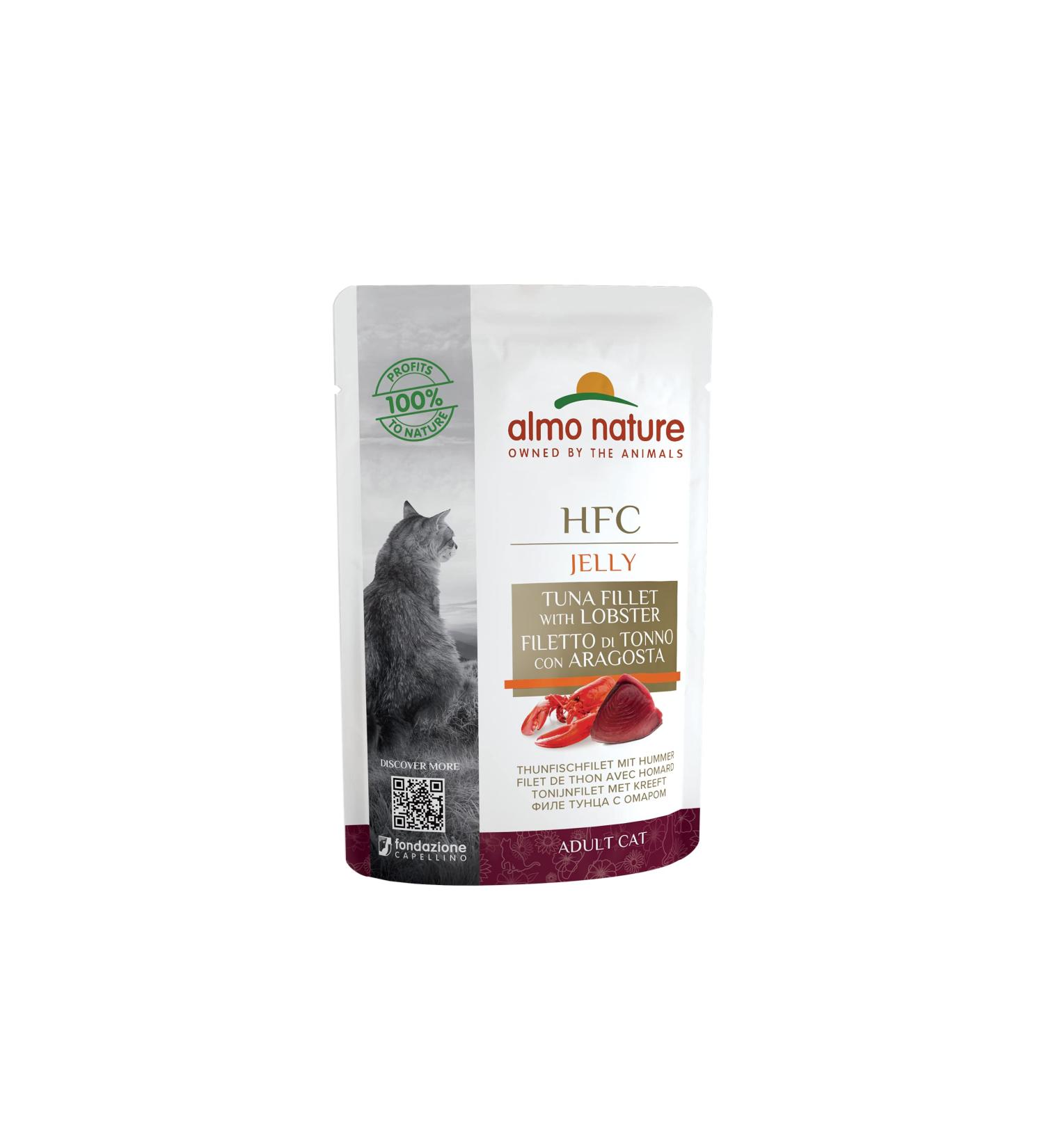 Almo Nature HFC Jelly Tuna Fillet with Lobster - 24 Pack Wet Food for Cats | Premium Quality Cat Food | Buy Online Worldwide - Buy Online on GoSupps.com