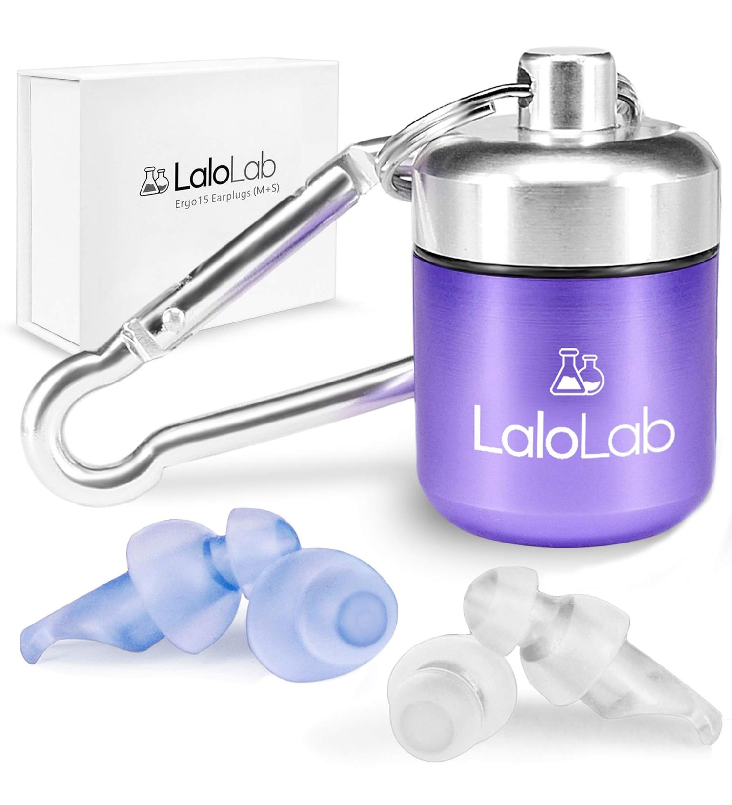 LaloLab Sleep Ear Plugs | 2 Sizes Reusable Noise Cancelling Earplugs for Better Sleep & Snoring | Up to 28 dB NRR | Includes Case & Gift Box | 2 Pairs Medium & Small Sizes | 5 Count - Buy Online on GoSupps.com
