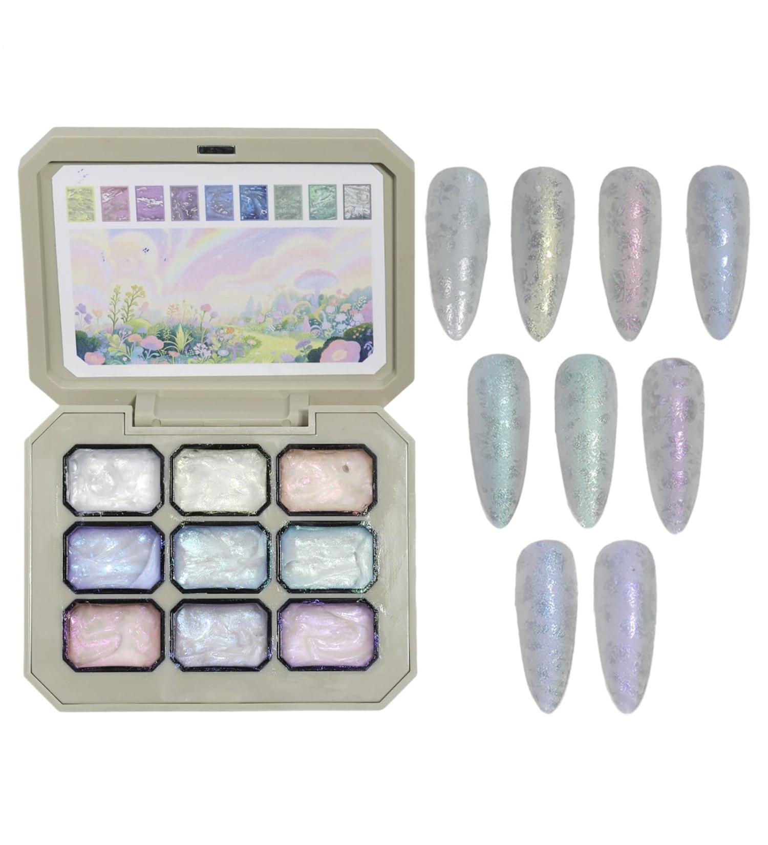 Gel Appliquer par Tapotement | Gel Peinture D grad - Palette De Vernis 9 Couleurs Accessoires Pour Peinture D'Ongles Et Manucure Destin s Aux Professionnels De Mariage D butantes Femmes - Buy Online on GoSupps.com
