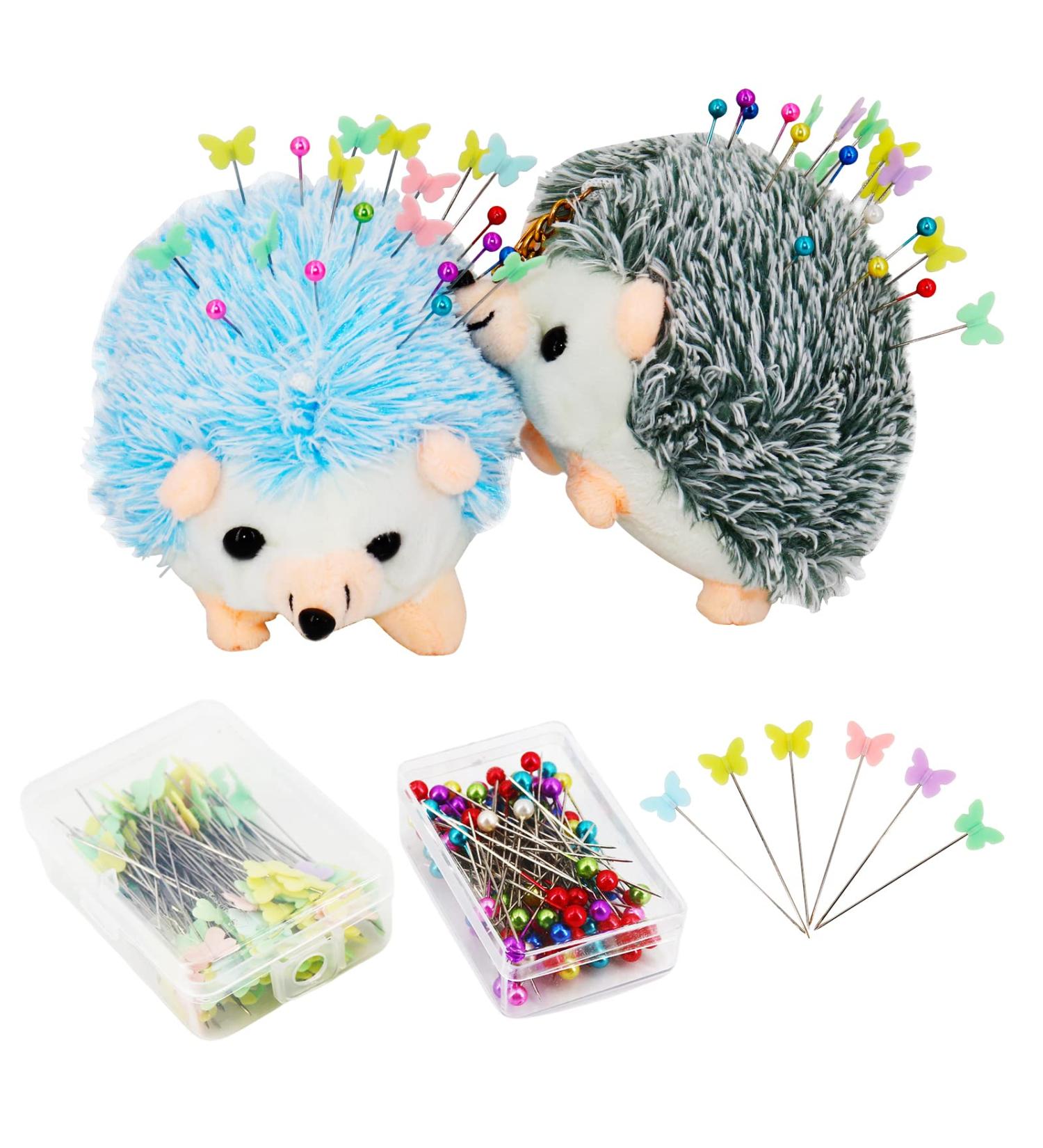 SolidGnik 2 Hedgehog Sewing Pincushion with 200 Sewing Pins Set - Medium Size for DIY Sewing Projects - Buy Online on GoSupps.com