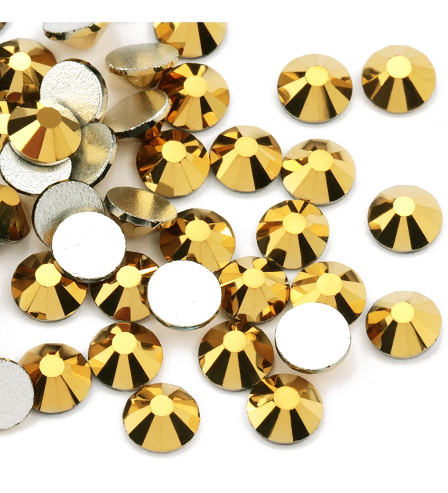 Dowarm 1440 Pieces SS6 Flatback Rhinestones 2MM Mini Flatback Nail Crystal Rhinestones for Craft Nails Dance Costumes Flat Back Nail Crystals Non Hotfix Rhinestones (SS6 / 2MM Bright Gold) - Buy Online on GoSupps.com
