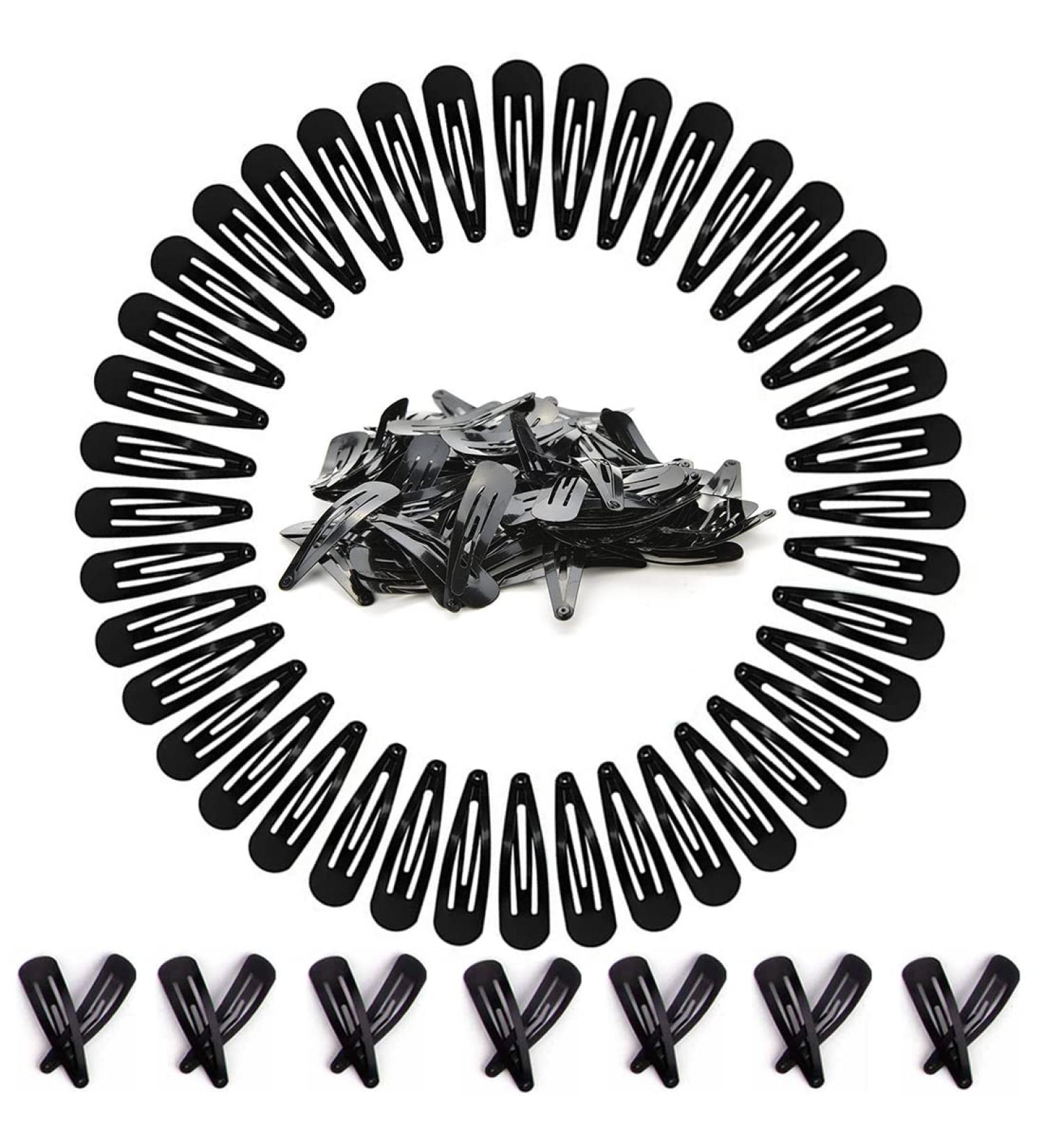 60Pcs Snap Hair Clips 2Inch Girls Hair Clips Metal BB Barrettes for Kids Girls Women Accessories (Black) - Buy Online on GoSupps.com