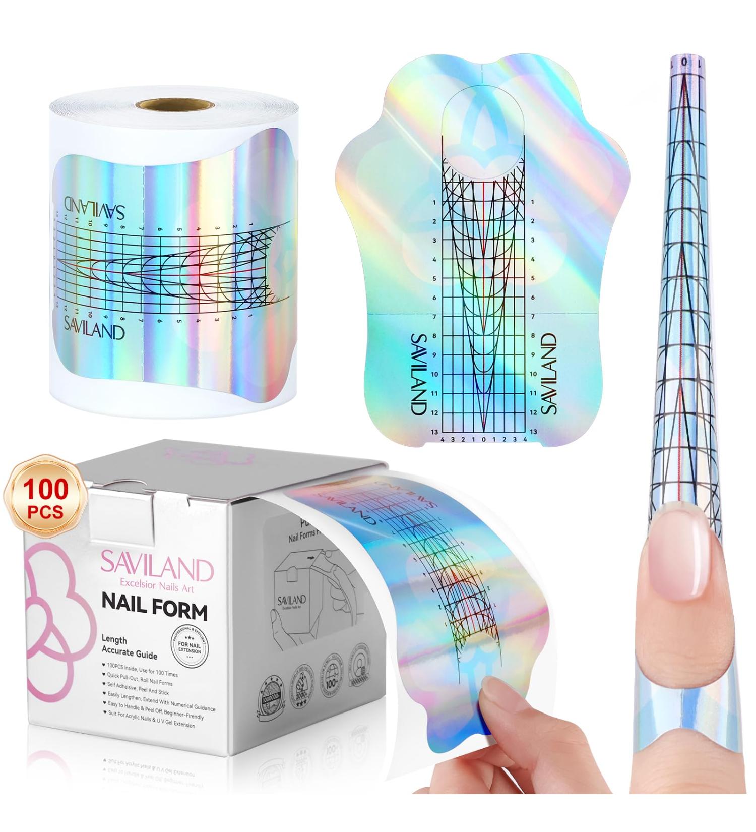 Buy Saviland Extra Long Nail Template - Professional Stencil Extension & Nail Shape Guide for Gel & Acrylic Nails | Self-Adhesive DIY Manicure - Buy Online on GoSupps.com