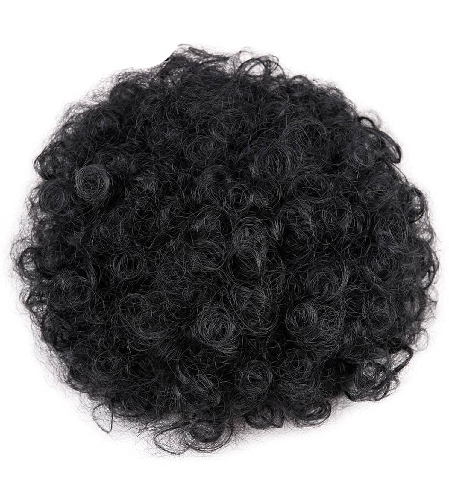 Synthetic Puff Afro Curly Hair Extensions - Black Purple Drawstring Ponytail for Women | Short Hair Bun | 3 Pcs - Buy Online on GoSupps.com