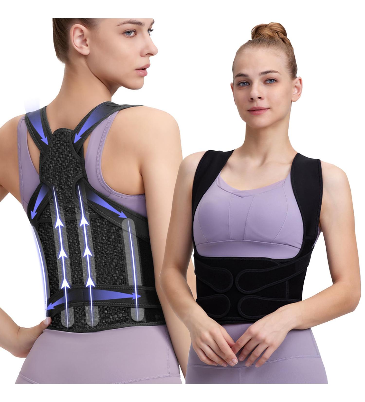 Back Brace and Posture Corrector for Women and Men Back Straightener Posture Corrector Scoliosis and Hunchback Correction Back Pain Spine Adjustable Corrector(Black S Waist 26-34 inch) - Buy Online on GoSupps.com