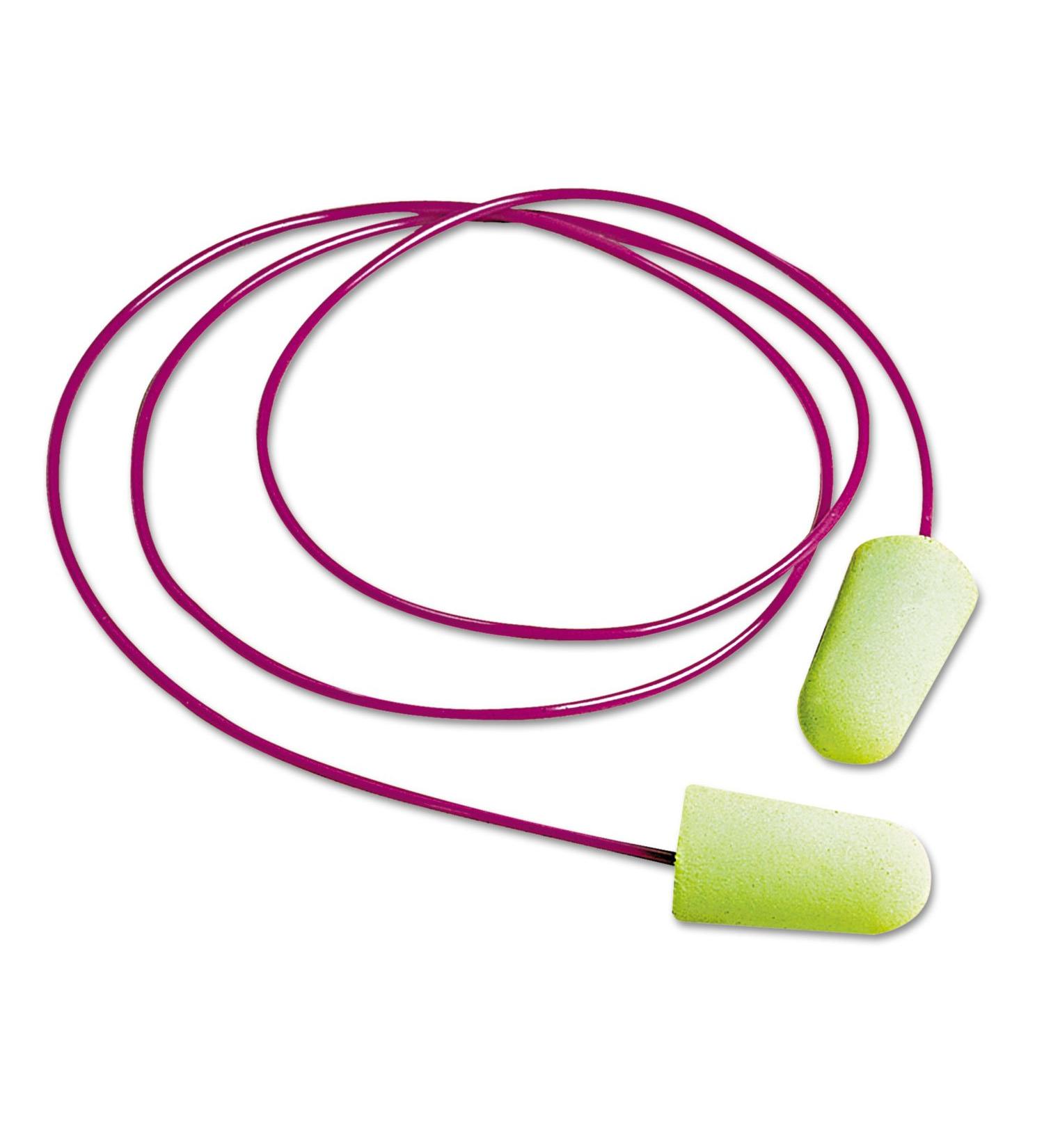 Moldex 6900 Pura-Fit Single-Use Earplugs Corded 33NRR Bright Green 100 Pairs
