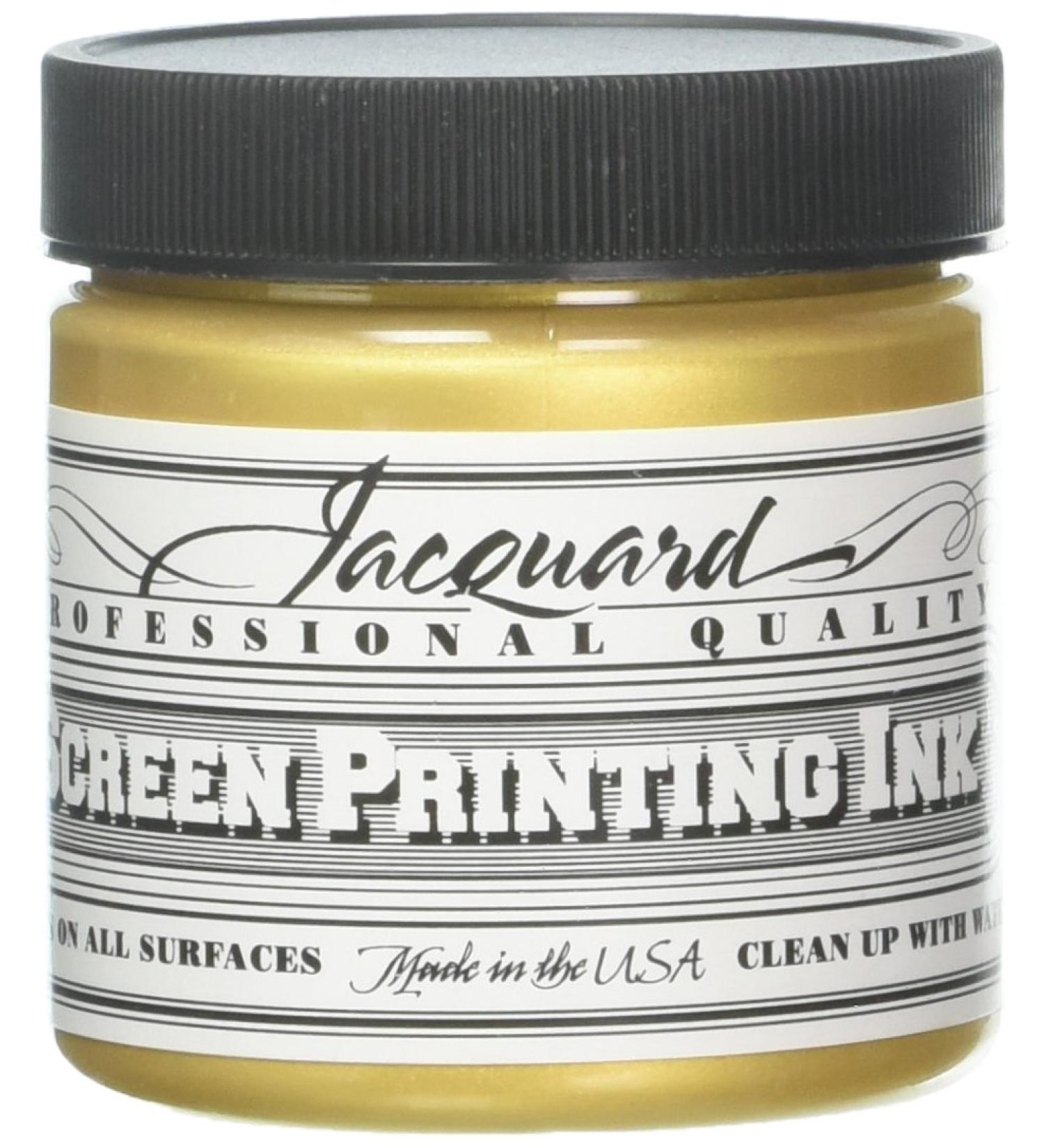 Jacquard Professional Screen Print Ink 4oz Jar - Gold (120) | Water-Soluble - Buy Online on GoSupps.com