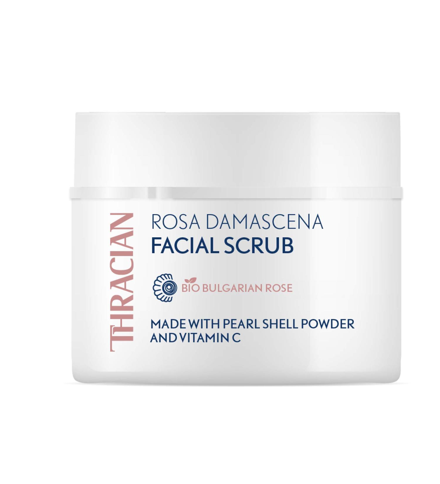  Thracian Organic Rosa Damascena Thracian Facial Scrub gentle natural exfoliant with vitamin C for blackheads wrinkles and enlarged pores improves skin texture 100 ml 3.4 fl oz - Buy Online on GoSupps.com