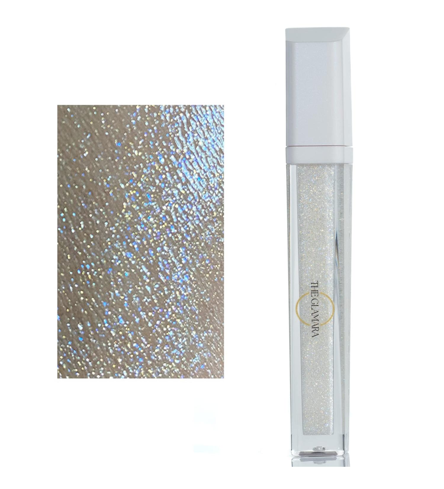 Glitter Lip Gloss Silver White | High Shine Moisturizing Gloss with Shea Butter - Vegan & Gluten-Free - Buy Online on GoSupps.com
