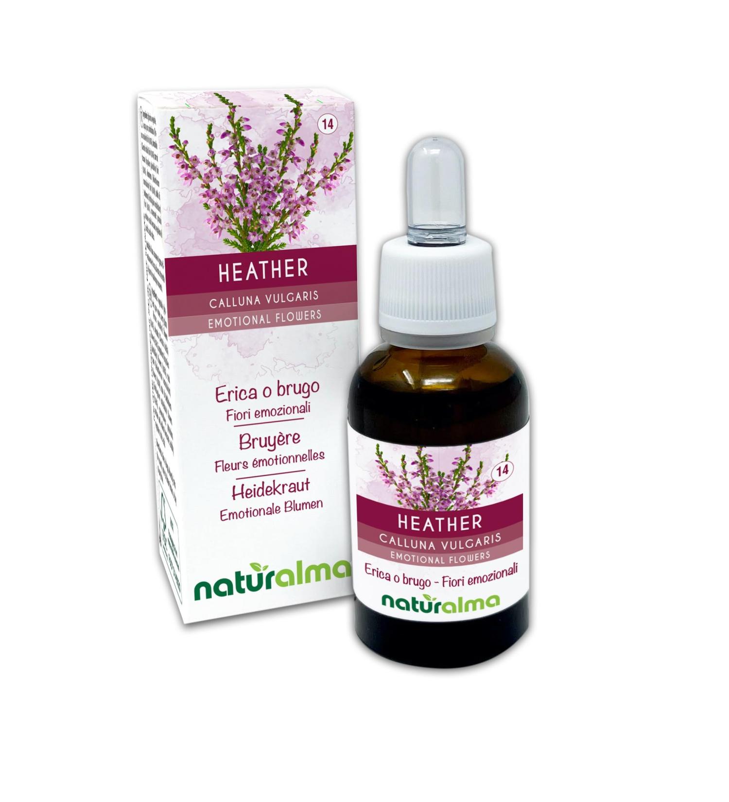 Heather ou Bruy re (Calluna vulgaris) Fleurs motionnelles ou Fleurs de Bach Naturalma - Gouttes 30 ml - Extrait liquide sans alcool - Essences florales - Vegan