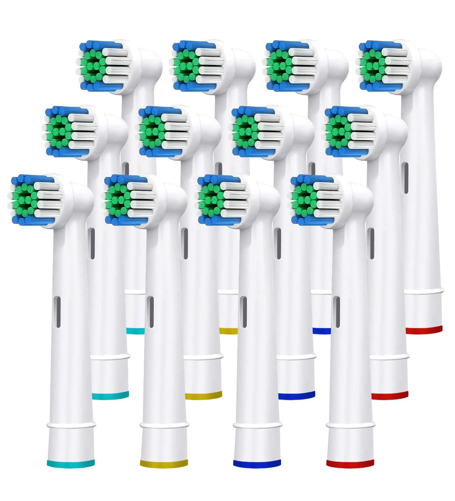 Banavos Replacement Toothbrush Heads Classic Round Brush Heads Replacement Refills Compatible with Braun Oral B Electric Rechargeable Toothbrushes 12 Pack with 4 Hygienic Caps 12 Pieces White - Buy Online on GoSupps.com