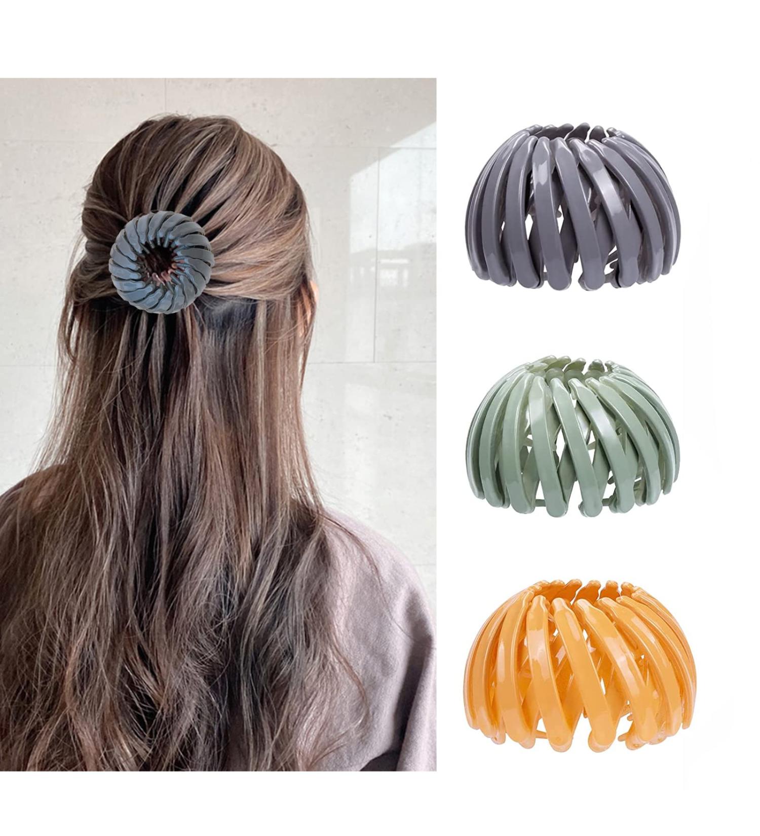 Pack of 3 Bird's Nest Hair Clips - Bun Maker & Ponytail Accessories for Girls & Women - Buy Online on GoSupps.com