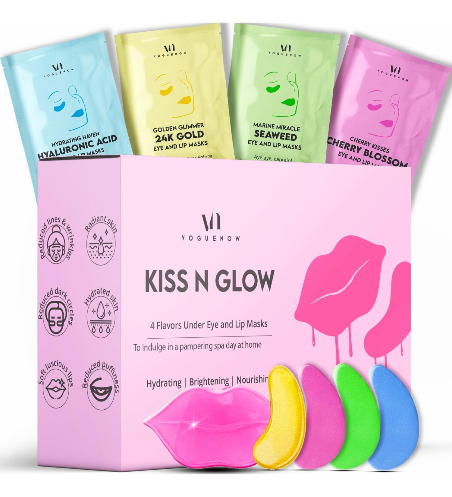 Hydrating Eye and Lip Mask Set - 28 Pcs for Dark Circles, Puffiness, and Dry Lips - Buy Online on GoSupps.com