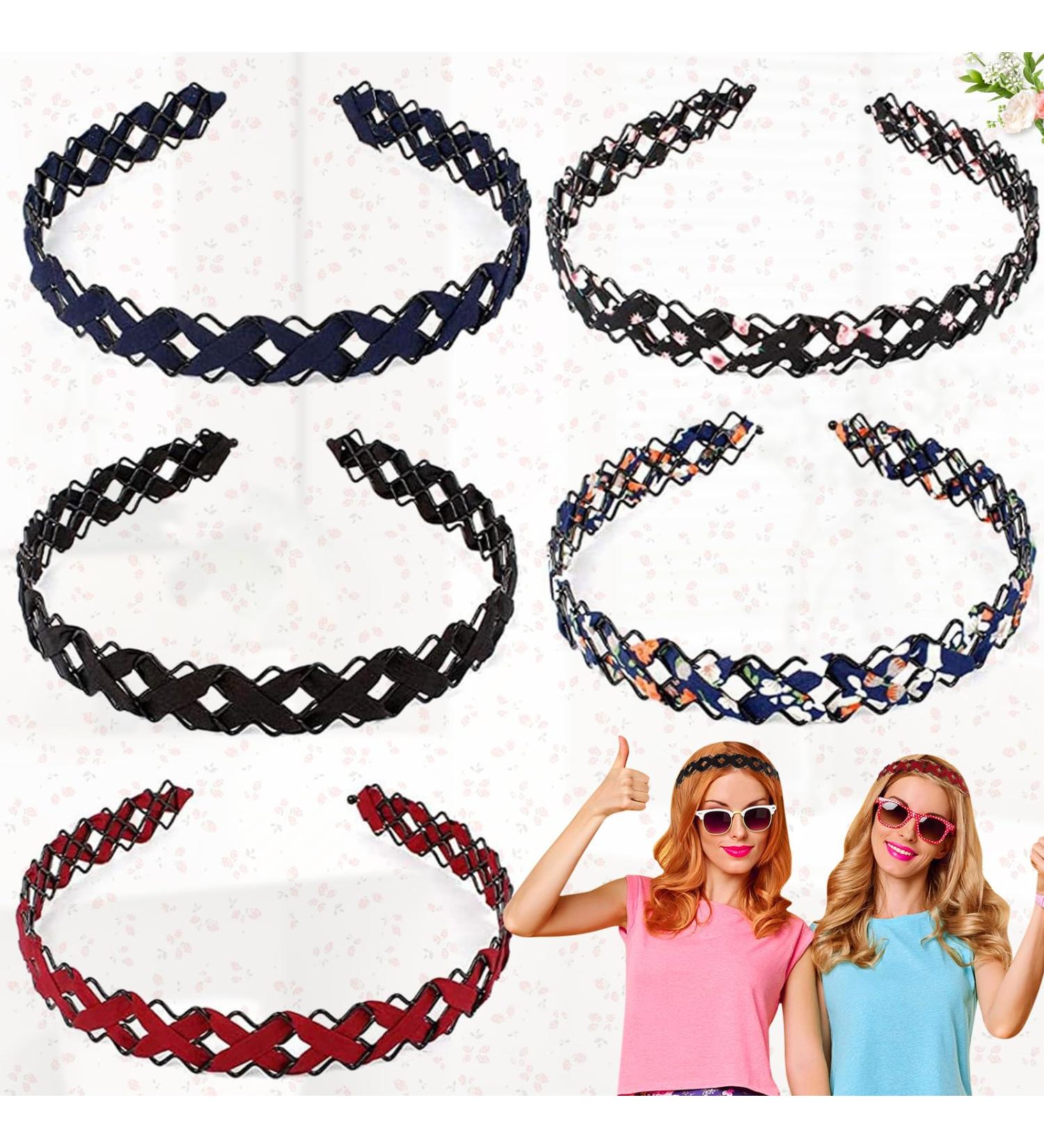 Buy 5 Pcs Fashion Hollow Hair Ties | Non-Slip Woven Hair Bands for Women & Girls | Cute Hair Accessories for Daily Wear Sports & Travel - Buy Online on GoSupps.com