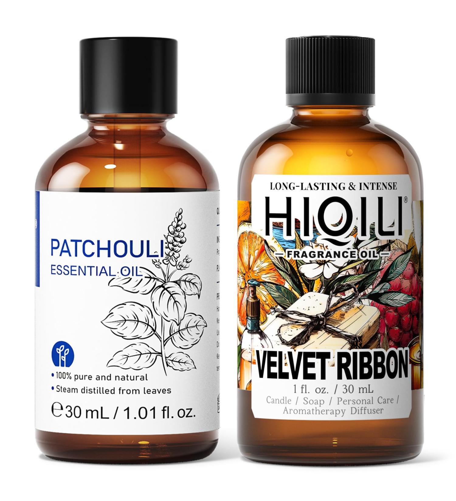 HIQILI 30ML Patchouli Essential Oil & 30ML Velvet Ribbon Fragrance Oil for DIY Diffuser - Buy Online on GoSupps.com