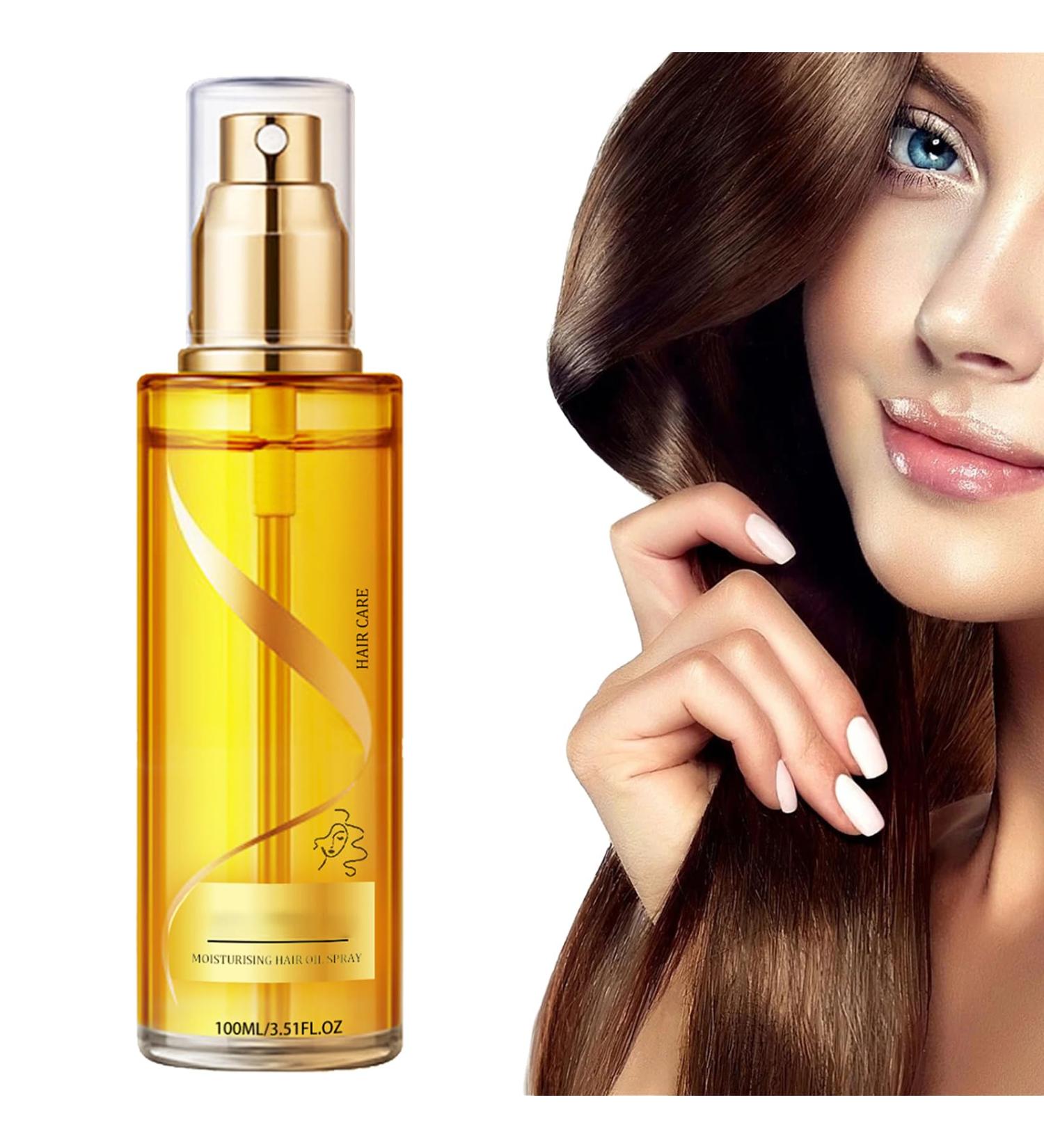 Nourishing hair spray with essential oils hair oil repair & anti-frizz weightless hair oil spray & shine spray for hair for dry and unruly hair pampers the tips of the hair - Buy Online on GoSupps.com