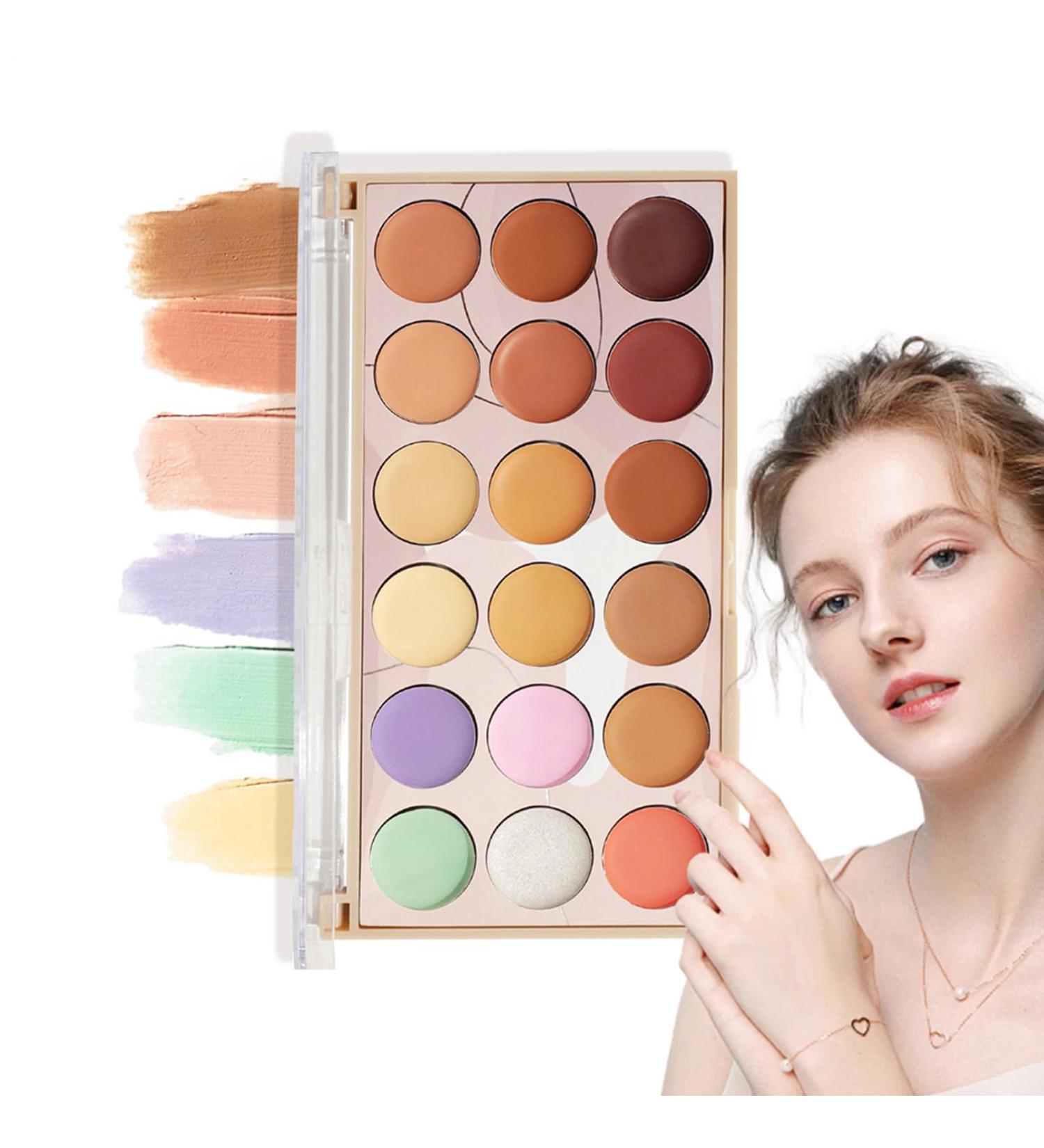 Concealing Contour Palette - Brightening Face Cream 18 Colors | Waterproof Concealed Makeup for Complexion Beauty for Everyday Use - Buy Online on GoSupps.com