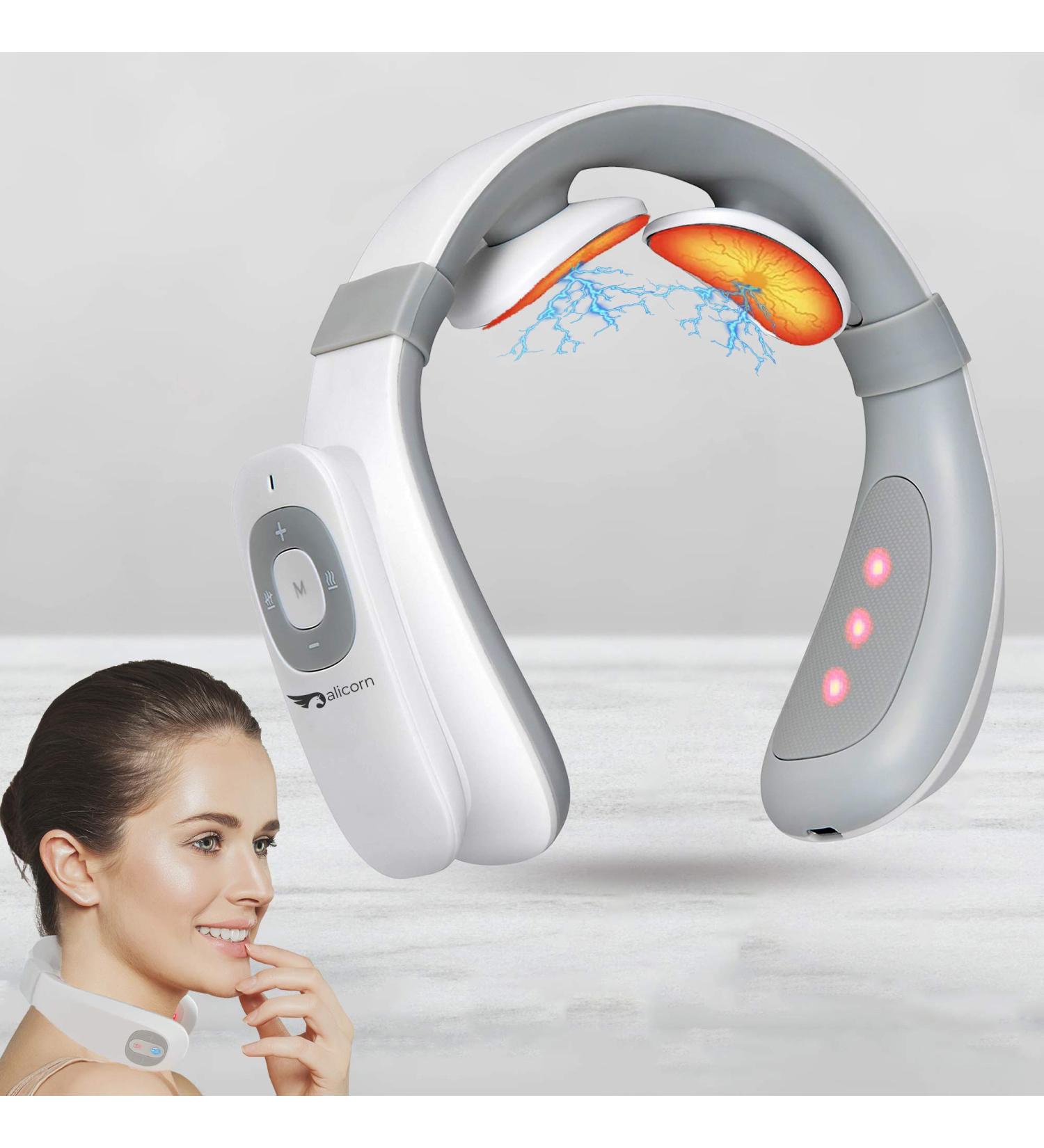 Alicorn Pulse TENS Unit Neck Massager with Heat - Wireless Smart Massager for Deep Tissue Relaxation & Soothing Therapy - Buy Online on GoSupps.com