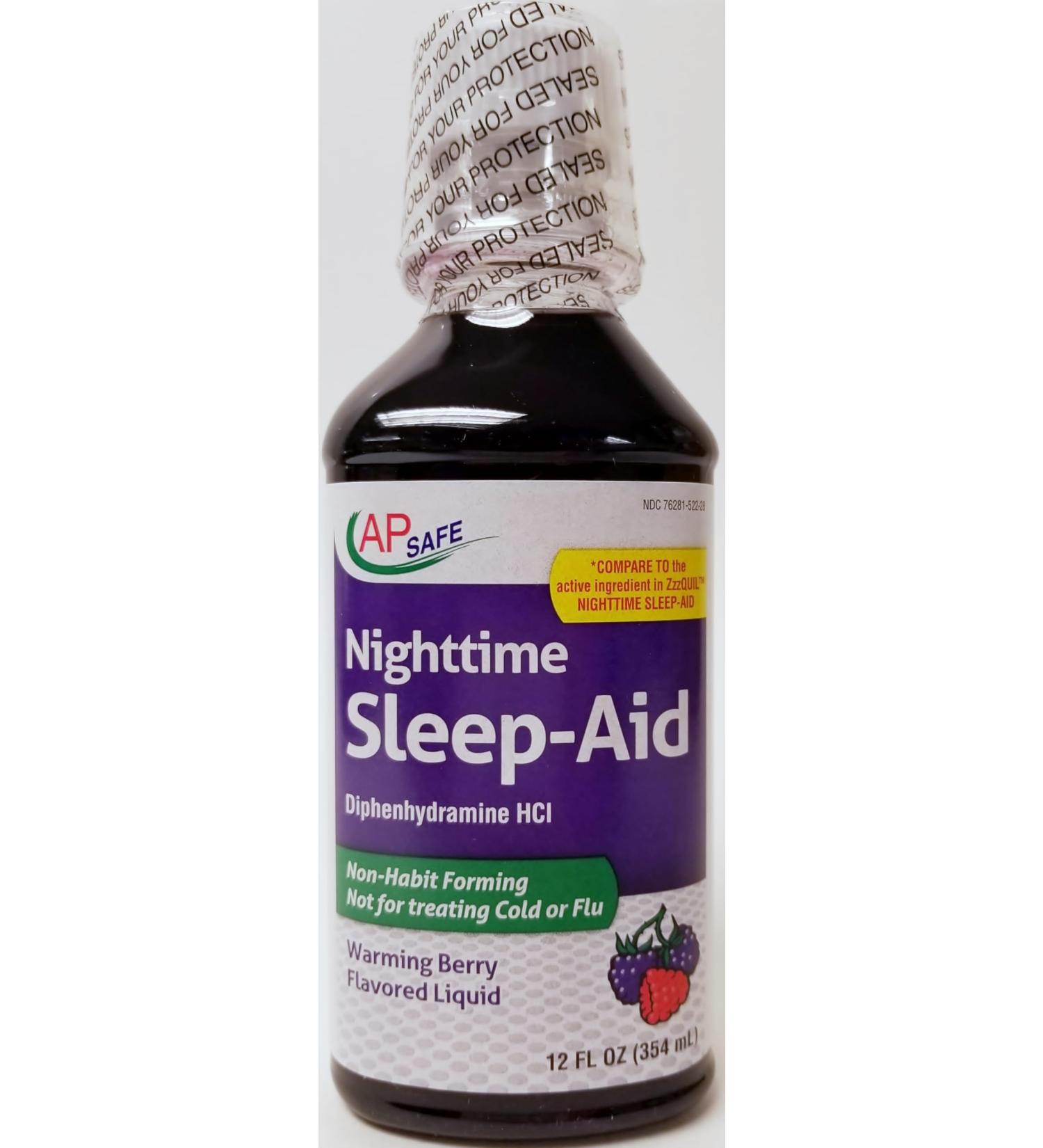 Nighttime Sleep-Aid Liquid for Adults - AP Safe Soothing Purple Formula for Better Sleep - Buy Online on GoSupps.com