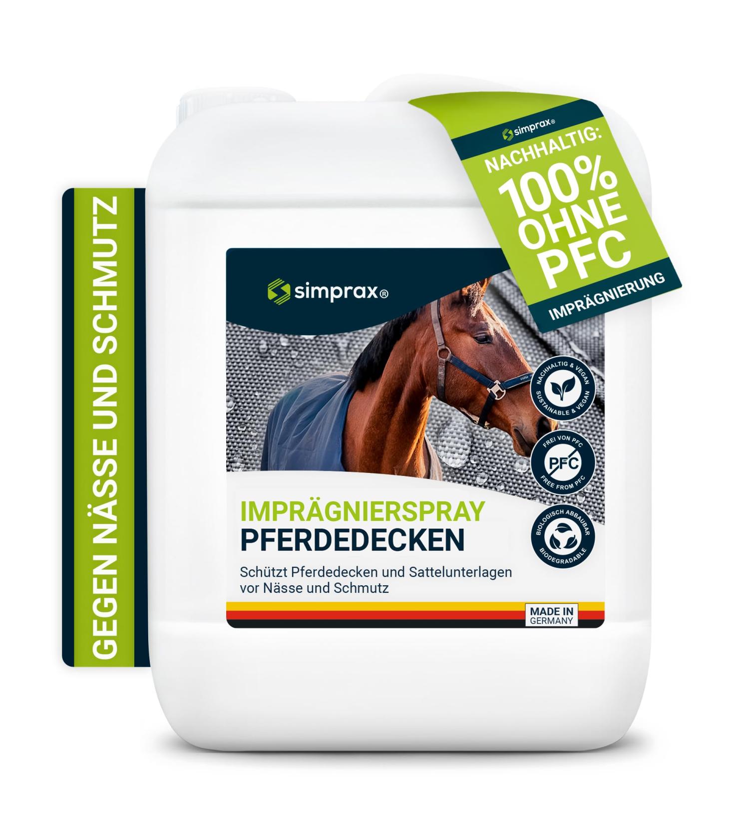 Simprax Horse Blankets Spray - 5L Breathable & Sustainable Impregnation for All Animal Blankets - International Shipping Available - Buy Online on GoSupps.com