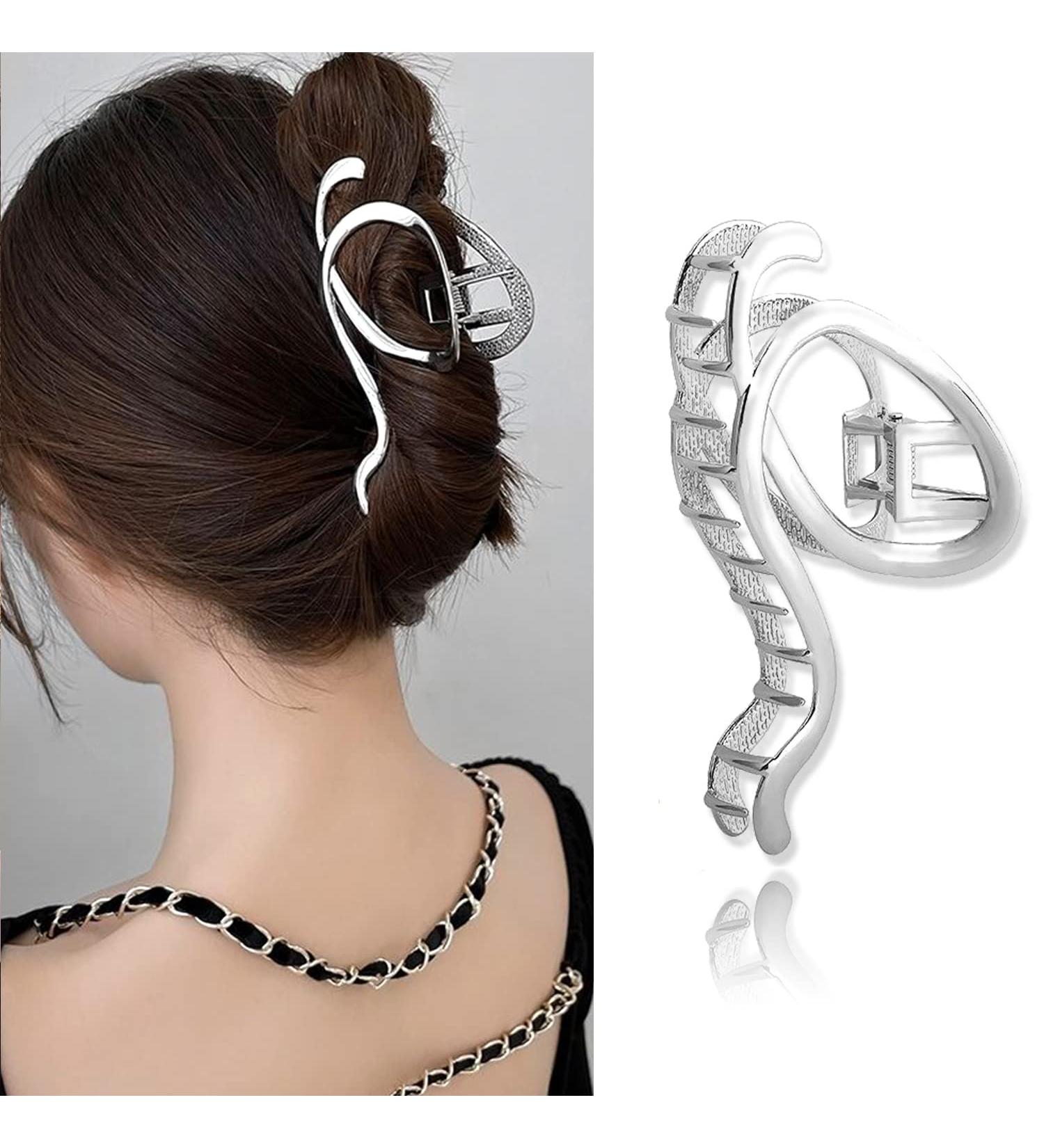 Punk Style Metal Silver Hair Claw Barrette - Irregular Hair Clip for Women, Hair Accessory 1Pcs - Buy Online on GoSupps.com