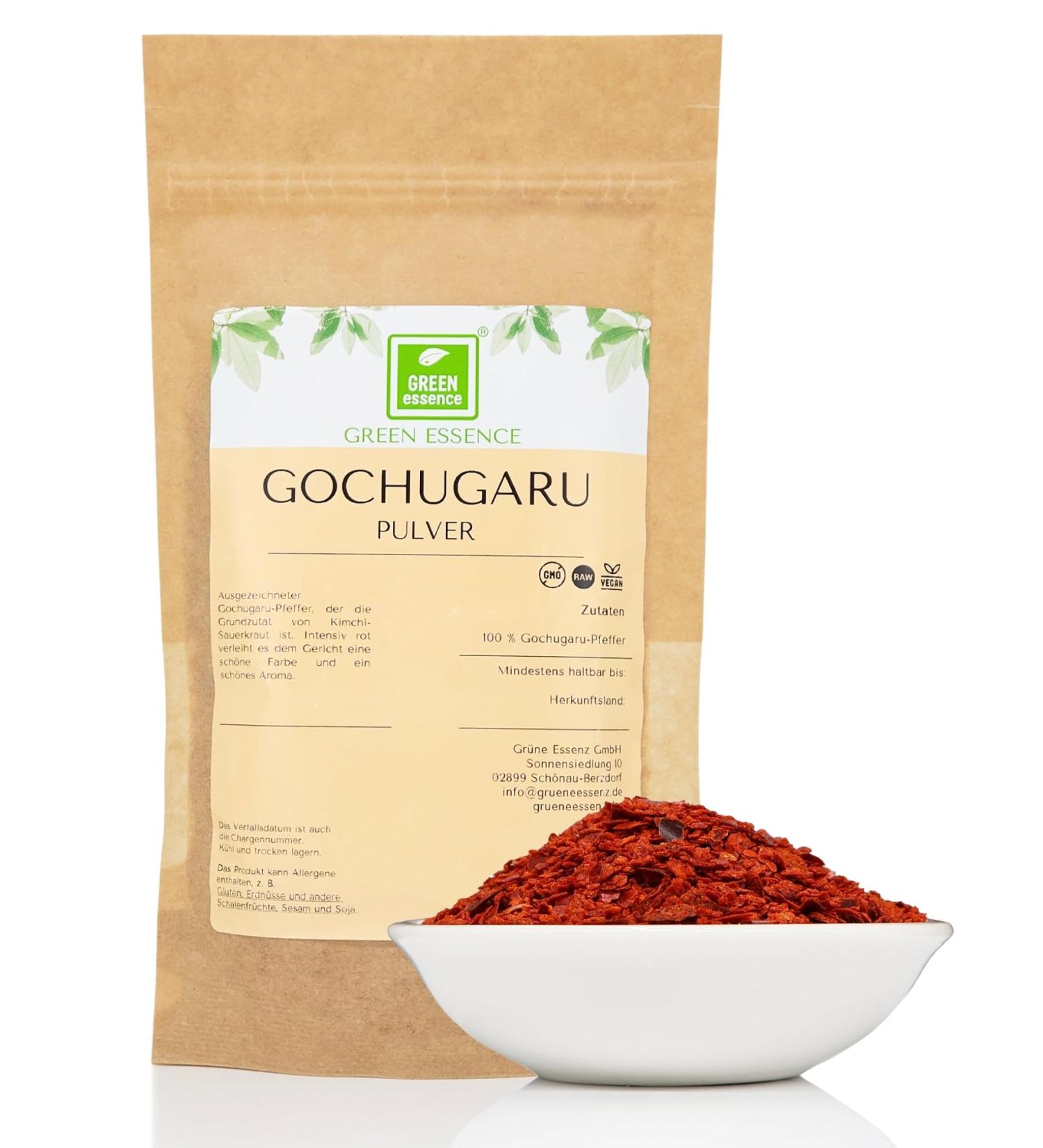  Green Essence Gochugaru Powder 500g Green Essence - Kimchi Spices - Gochugaru Chilli Flakes - Gochugaru Chilli Flakes (500g) - Buy Online on GoSupps.com