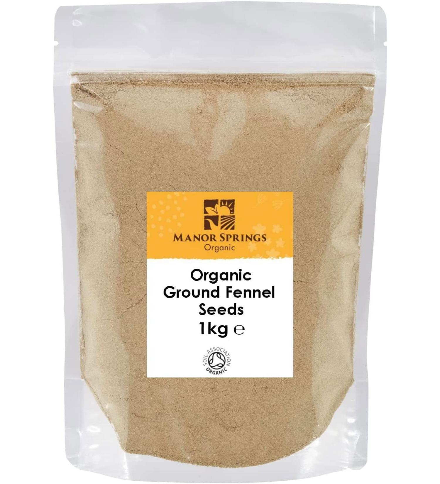 Manor Springs Organic 1kg Organic Ground Fennel Seeds - Premium Quality | Shop Now! - Buy Online on GoSupps.com