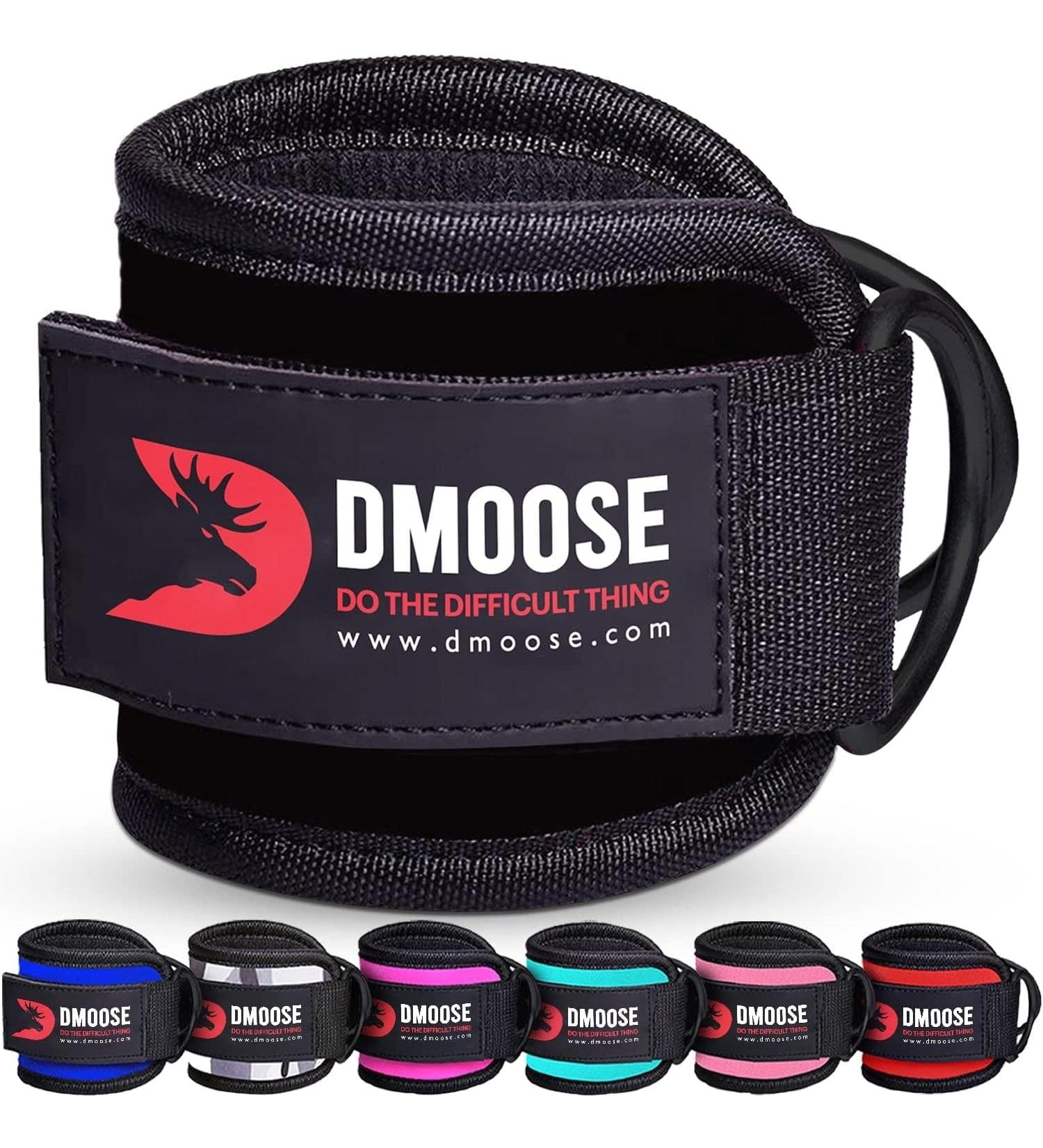 Rust Resistant Black D-Ring Ankle Strap for Cable Machine - Gym Ankle Cuff for Glute Workouts and Leg Exercises - Men & Women - Buy Online on GoSupps.com