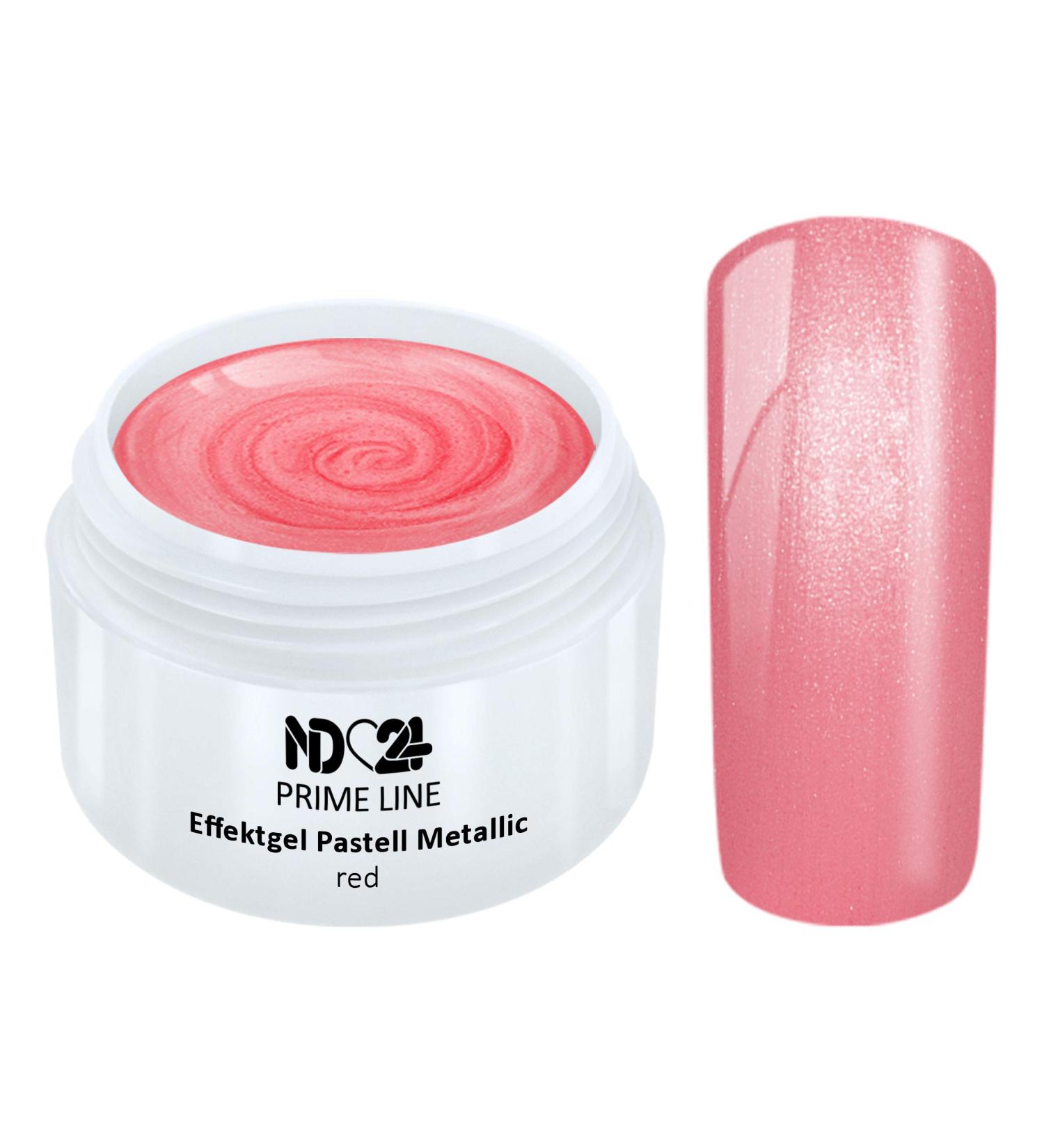Prime Line - Uv Led Color Gel Pastel Metallic Red Effect Red - Made in Germany - 5ml
