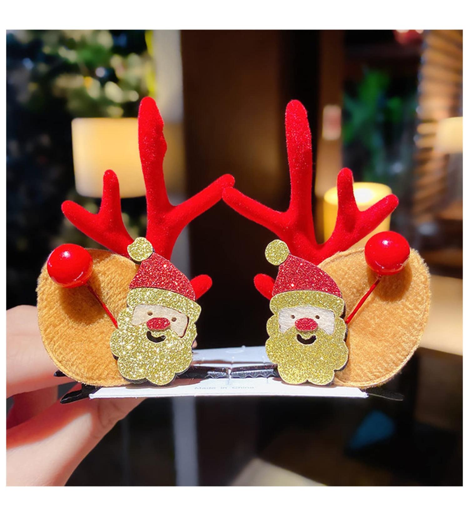 Hair Clips Christmas antlers hairpins deer ears hairpins Christmas party headbands holiday hair accessories Blue Hair Clips (Size : 11) - Buy Online on GoSupps.com