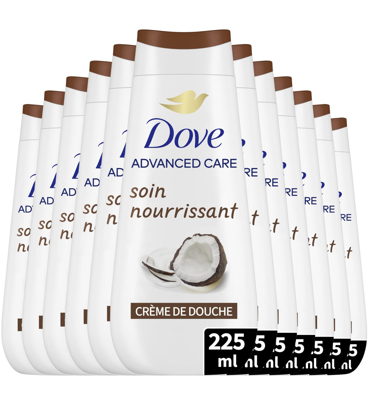  Dove DOVE - Advanced Shower Cream Coconut and Almond Scent - Nourishing Care - Dermatologically Tested - 24-Hour Soft Skin Feeling (Pack of 12 x 225ml) - Buy Online on GoSupps.com