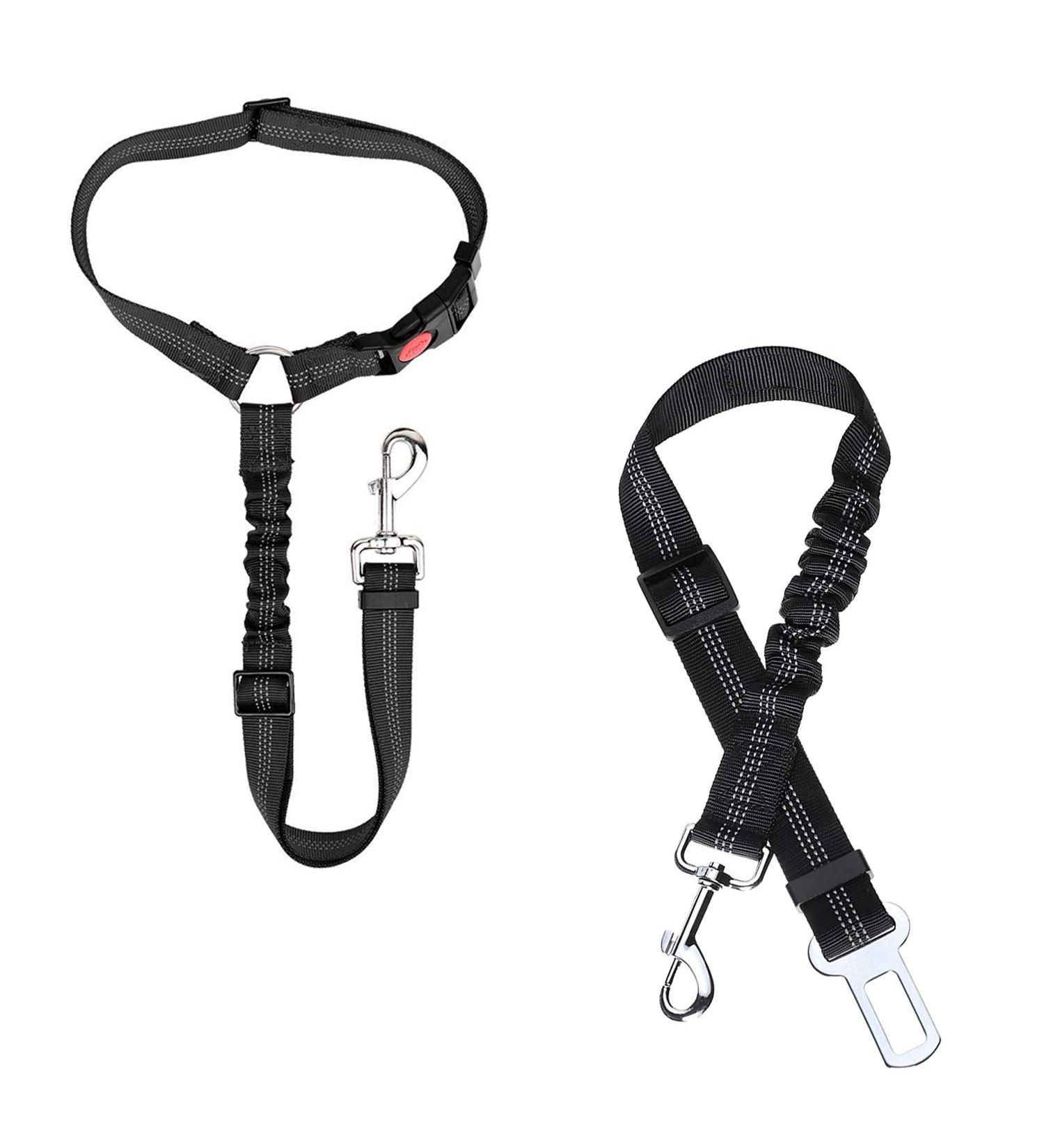 Dog Car Seat Belt Headrest Dog Car Seat Belt Adjustable Dog Car Lead Restraint Seat Belt with Elastic Bungee Buffer and Reflective Stripe Dog Car Safety Harness Pet Travel Accessories - Buy Online on GoSupps.com