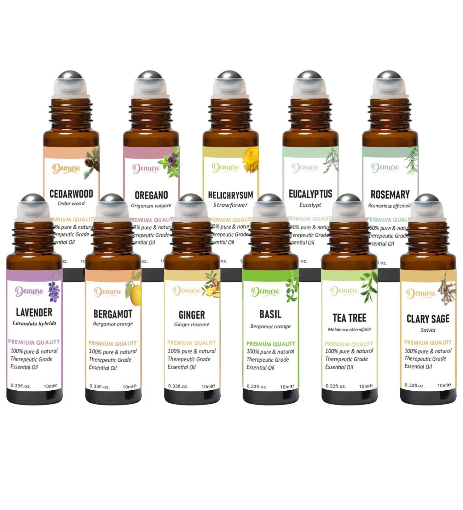 Demure Essential Oils Roll-On 10ml | 100% Pure Eucalyptus Therapeutic Oil | No Artificial Fragrance | Cruelty-Free & GVO-Free - Buy Online on GoSupps.com