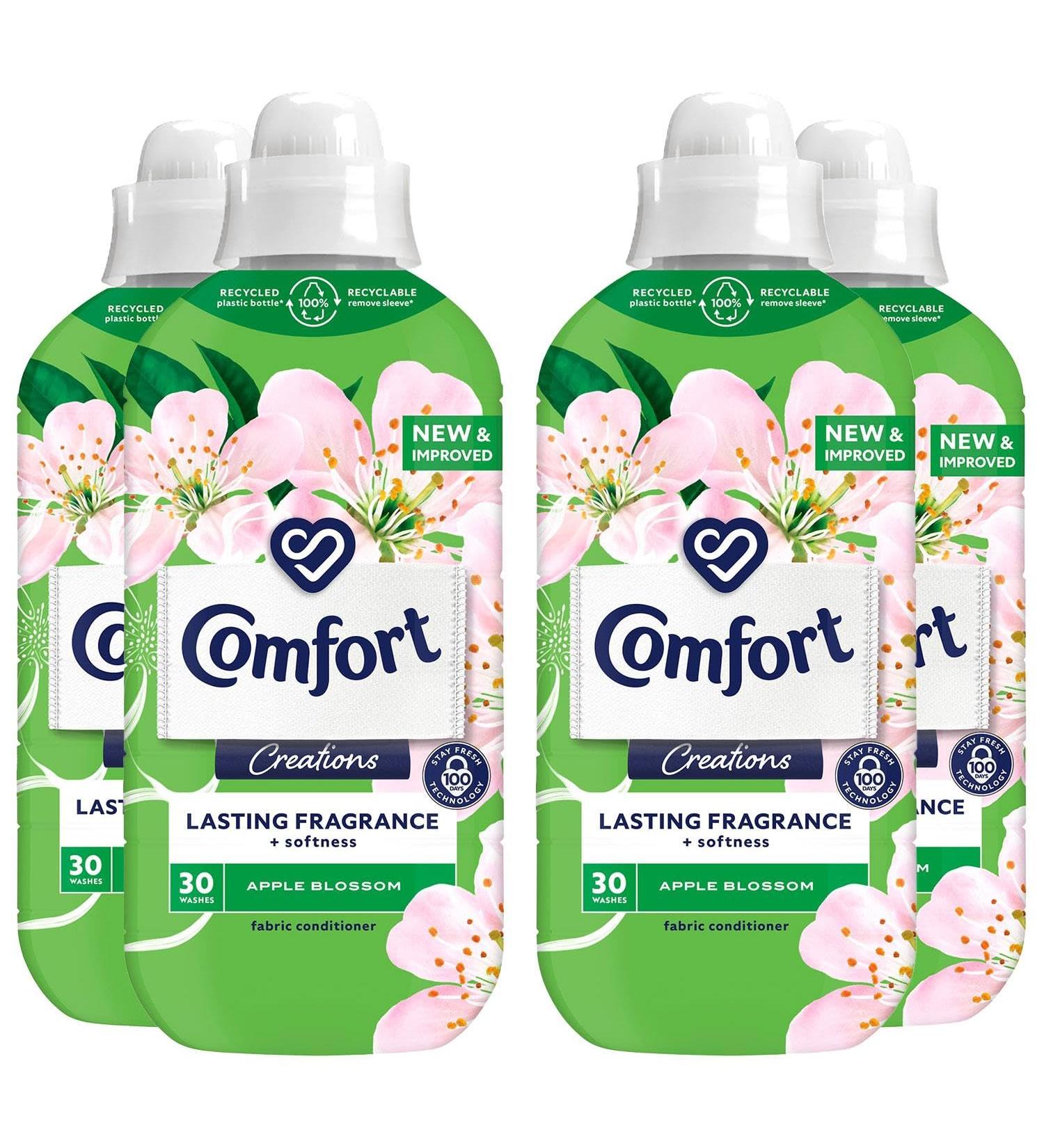 Comfort Creation Concentrated Fabric Conditioner with 100 Days of Long Lasting Fragrance and Softness Intense Liquid Fabric Softener 30 Washes 900 ml (Apple Blossom Buy 4) - Buy Online on GoSupps.com